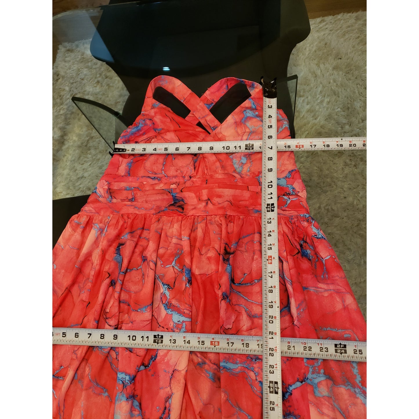 Fashion Nova Callie Maxi Dress Womens 2X Pink Empire Waist Pleated Cross Back