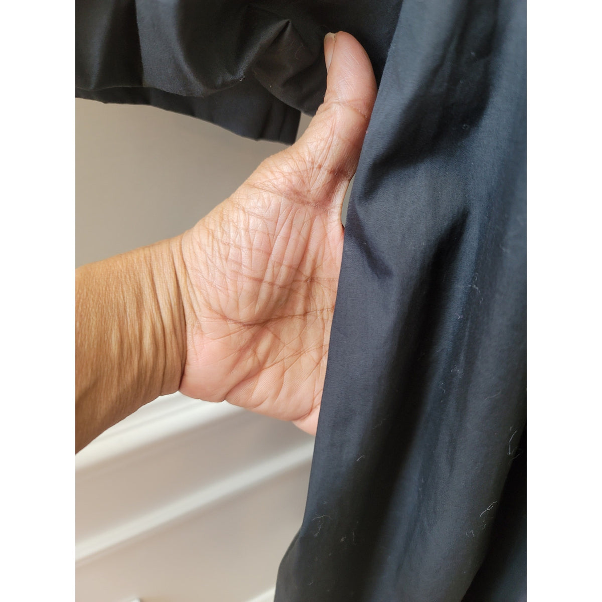 A New Day Midi Dress Women's Medium Black 100% Cotton 3/4 Balloon Sleeves