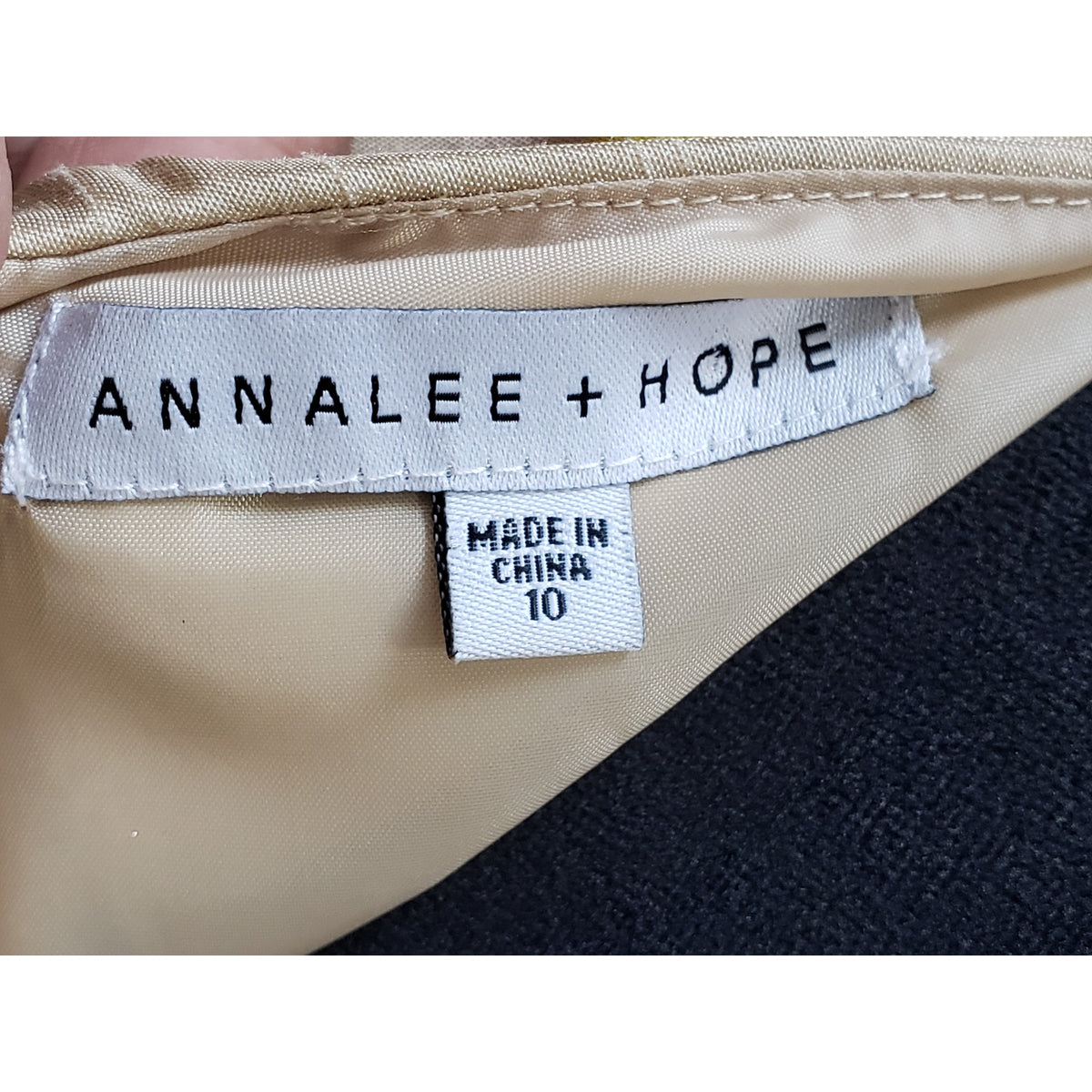 Annalee + Hope Shift Dress Womens 10 Yellow Floral Bow Waist Scoop Neck Back Zip