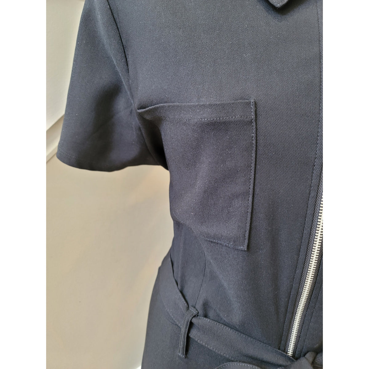 No Boundaries Jumpsuit Women’s Size XXL Black Short Sleeves Front Pockets