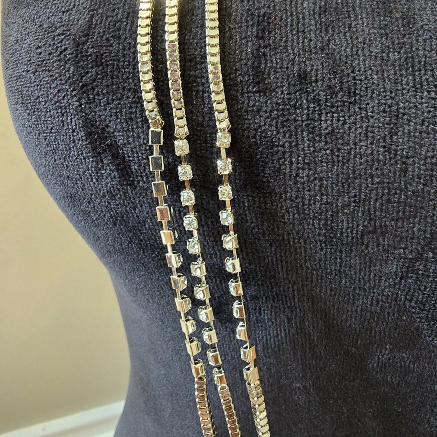 Womens Fashion Gold Tone 3 Layered Chain Necklace Jewelry with Lobster Clasp