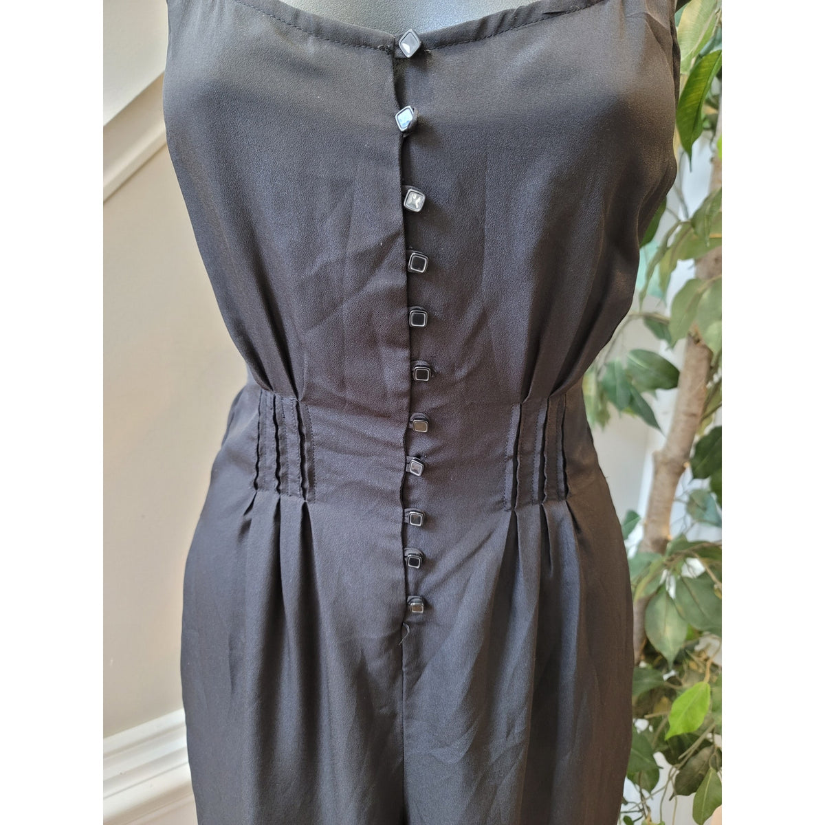 BCBG Generation Jumpsuit Women's Size 2 Black Wide Leg Sleeveless Romper Summer