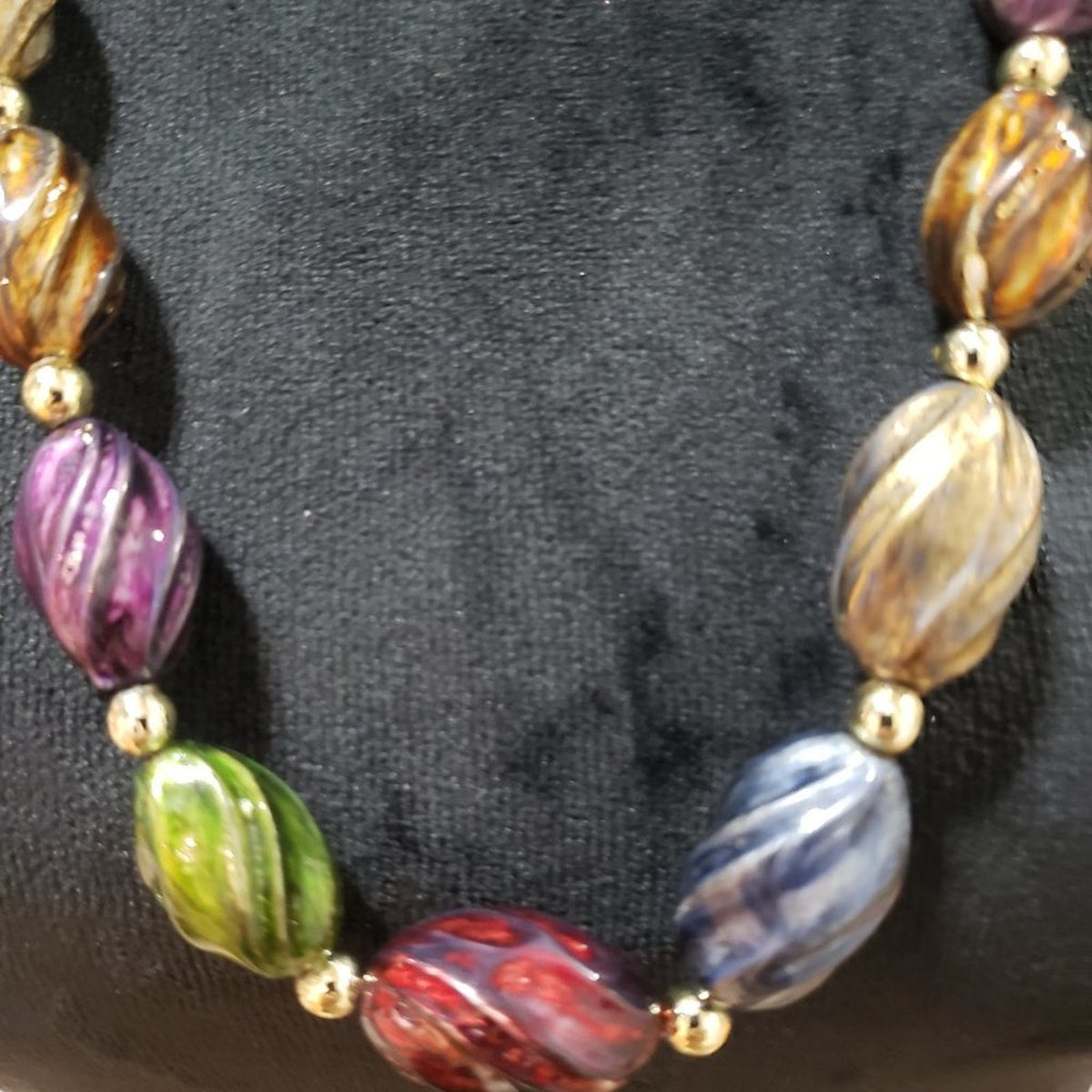 Womens Fashion Multicolour Agate Gemstone Beaded Necklace with Lobster Clasp