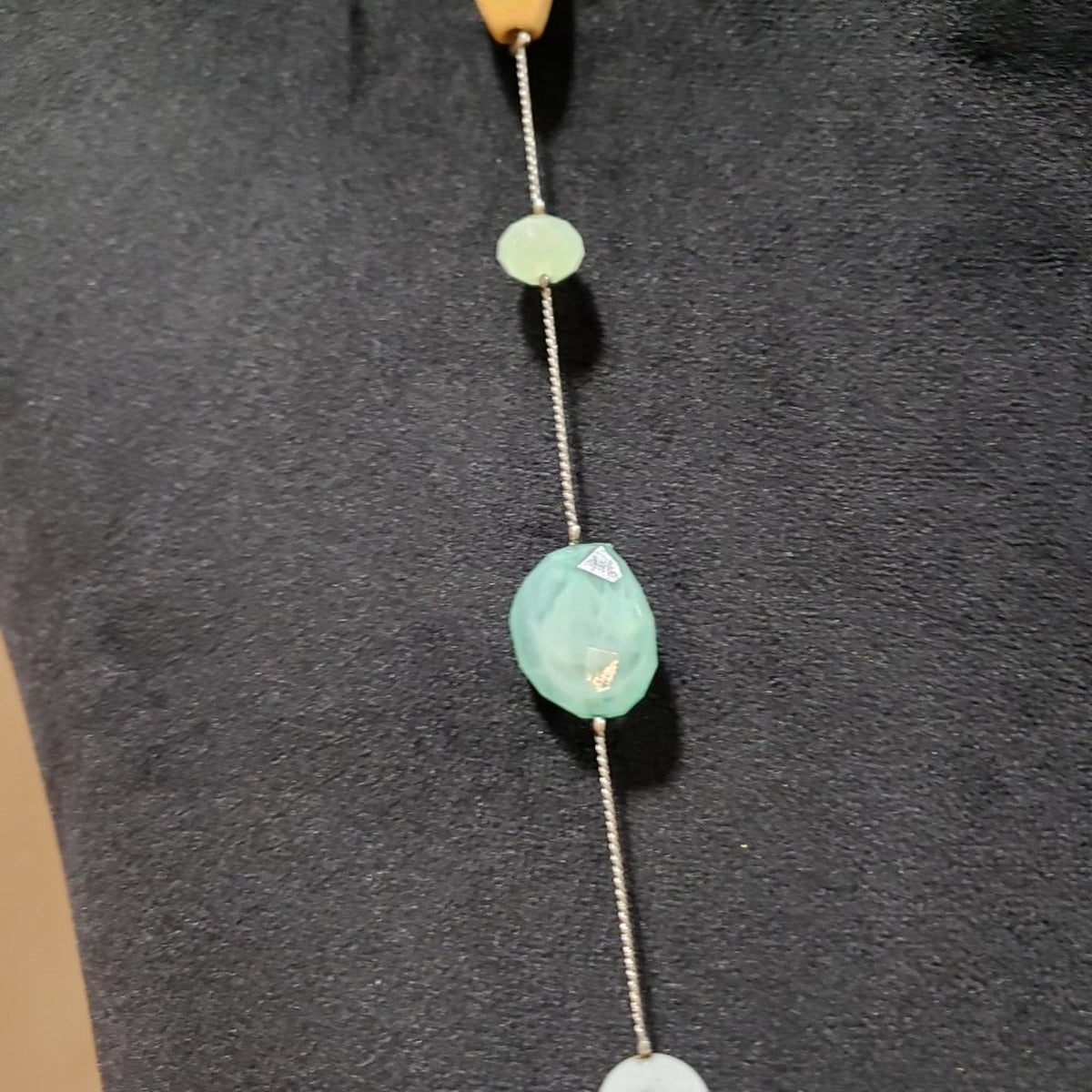 Womens Fashion Beautiful Multi Gemstones Long Collar Necklace with Lobster Clasp