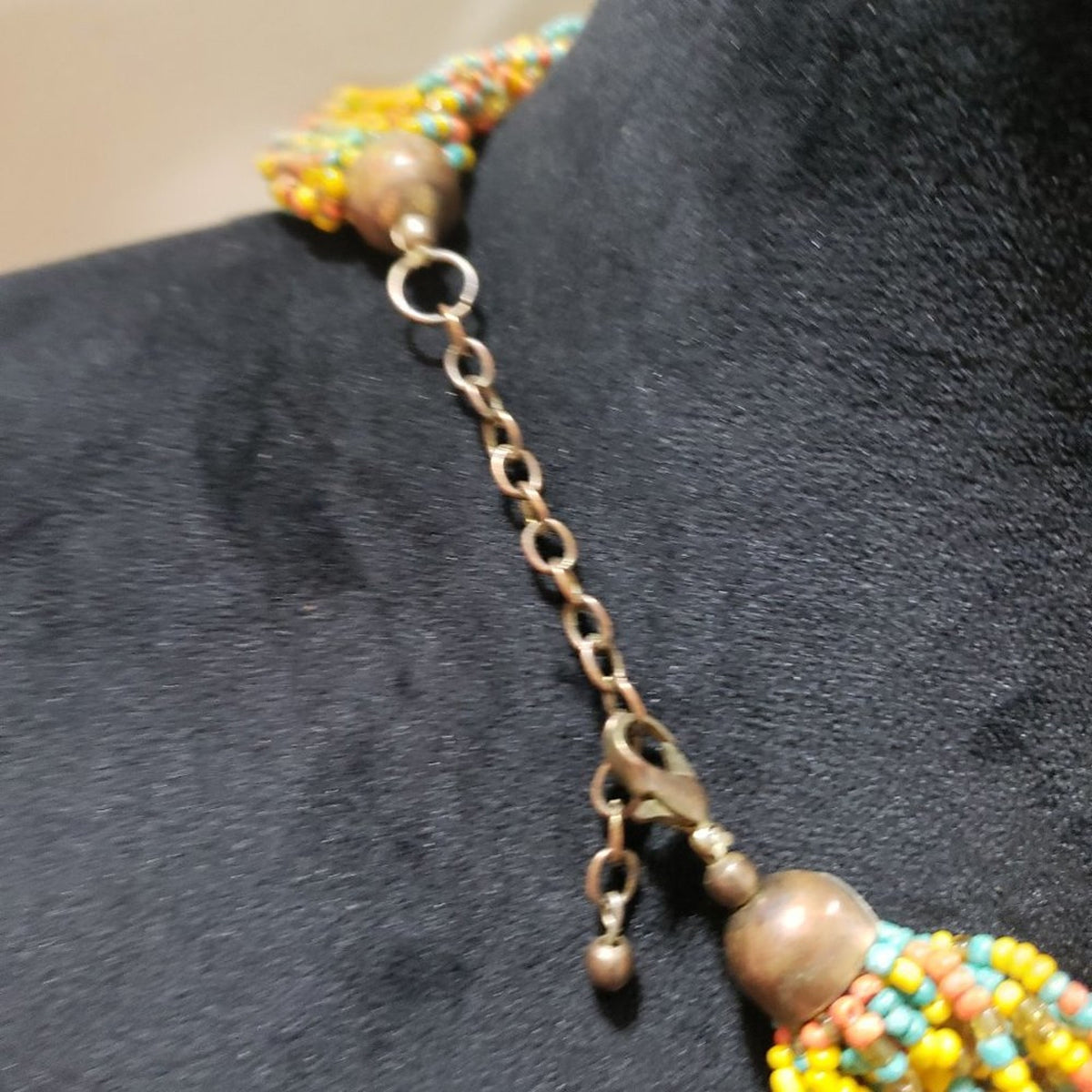 Women Fashion Bohemian Style Multi Strand Braided Colorful Beads Choker Necklace