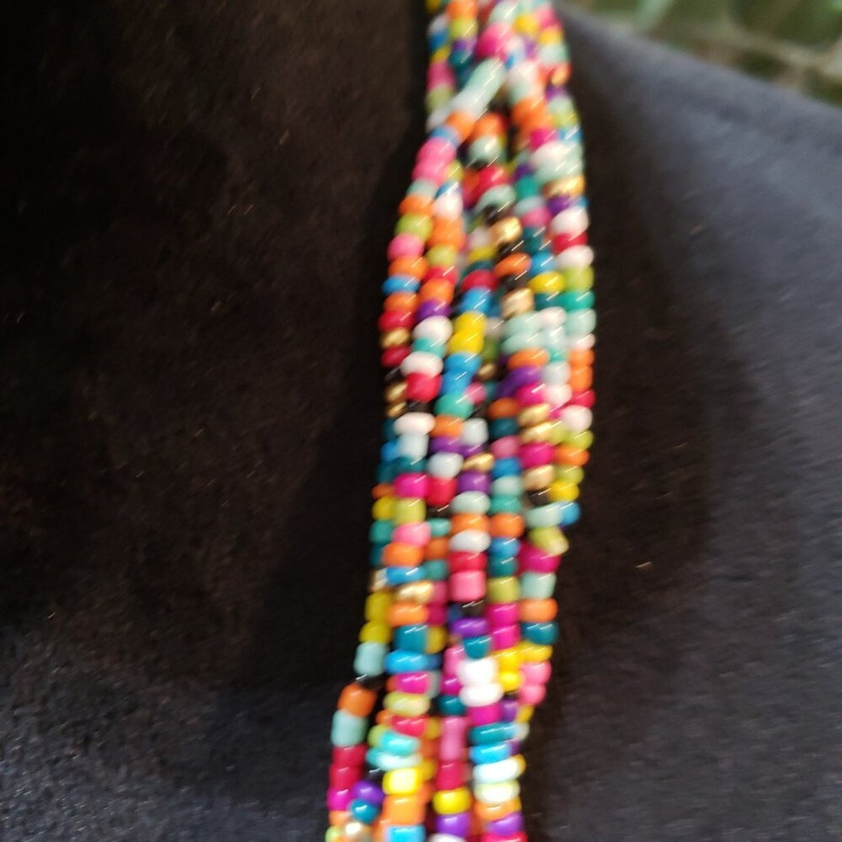 Women Fashion Multicolor Multiple Layer Beaded Necklace Jewelry w/ Lobster Clasp