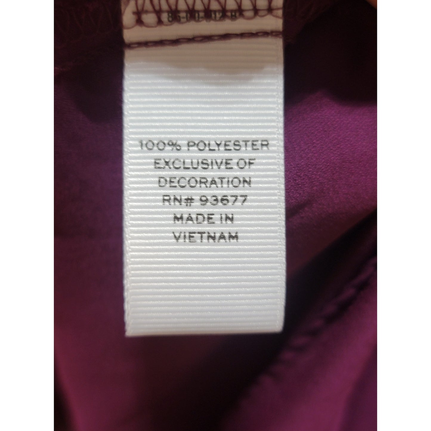 Stylus Top Women’s Size Medium Purple 100% Polyester Peplum Hem Bell Sleeves