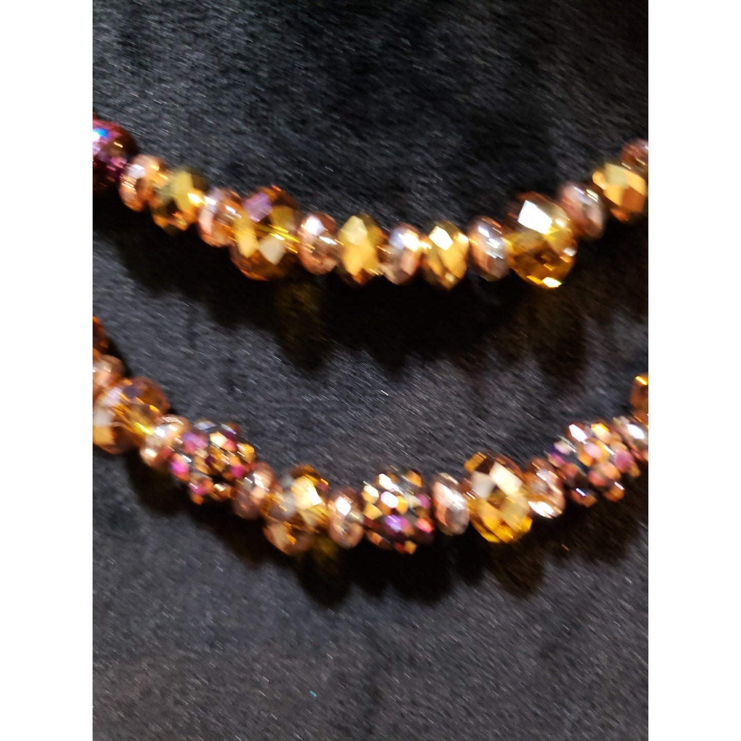 Womens Fashion 2 Strand Aurora Borealis Glass Beads Necklace Jewelry w/ Lobster