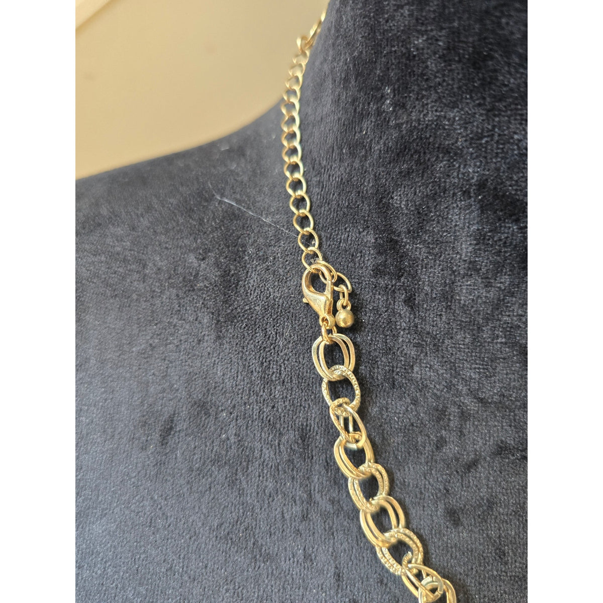 Gold Tone Yellow Teardrop Rhinestone Bib Statement Necklace