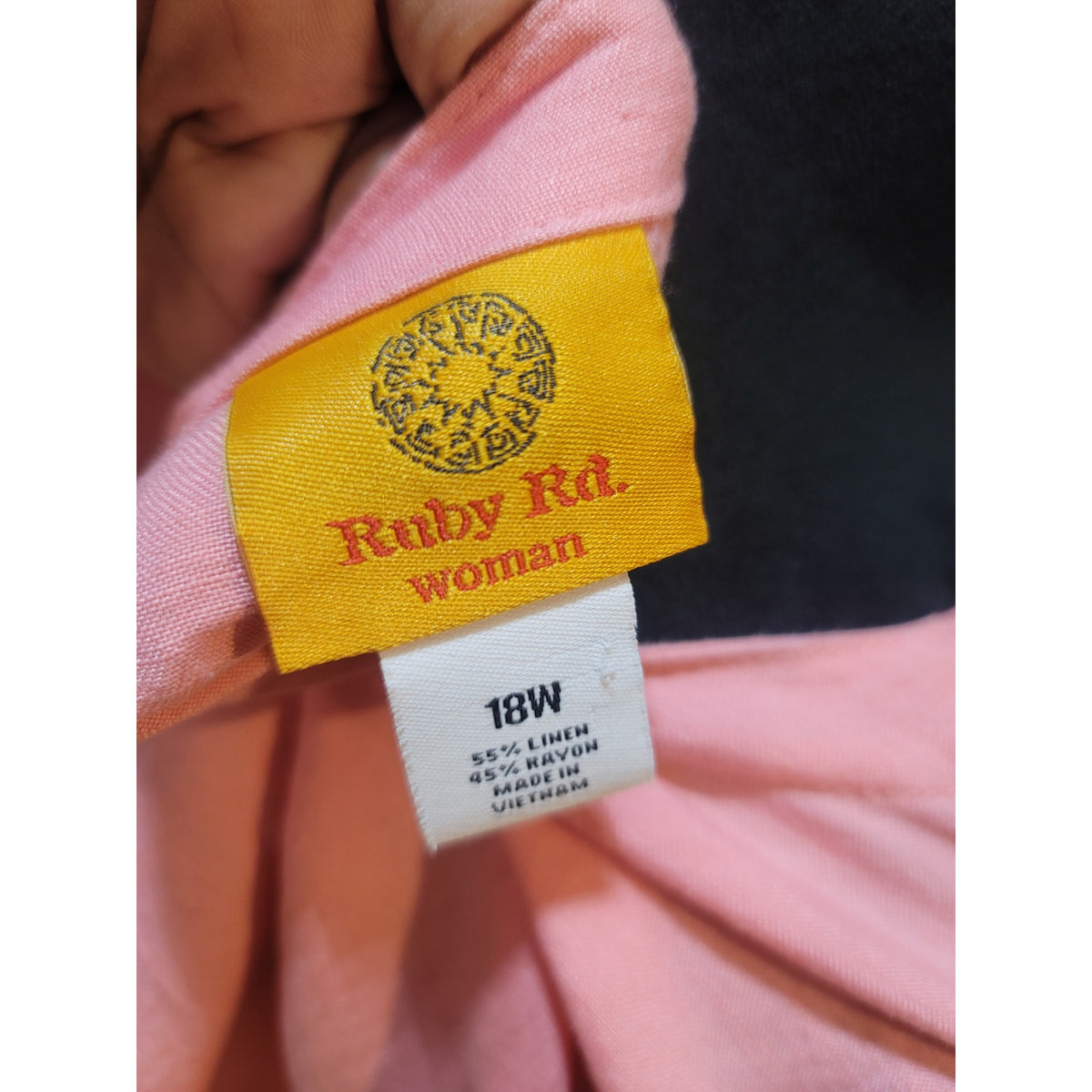 Ruby Rd. Blouse Jacket Women's SZ 18W Pink Crochet Lace Front Zipper Long Sleeve