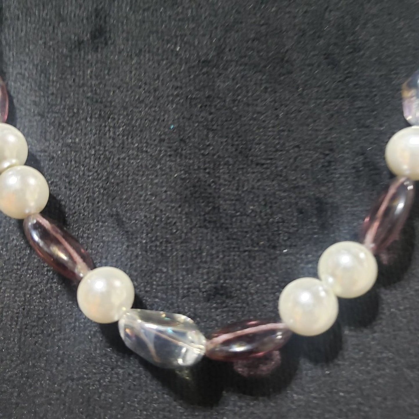 Womens Fashion Multi-Shaped Rhinestone Faux Pearl Beaded Long Necklace w/ Toggle