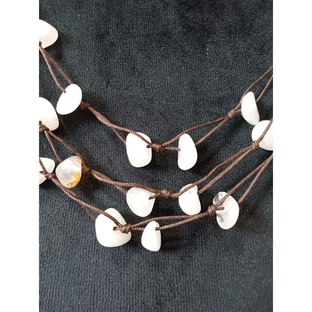 White Shell Chip Multi-Strand Necklace Layered Beach Boho Statement Jewelry