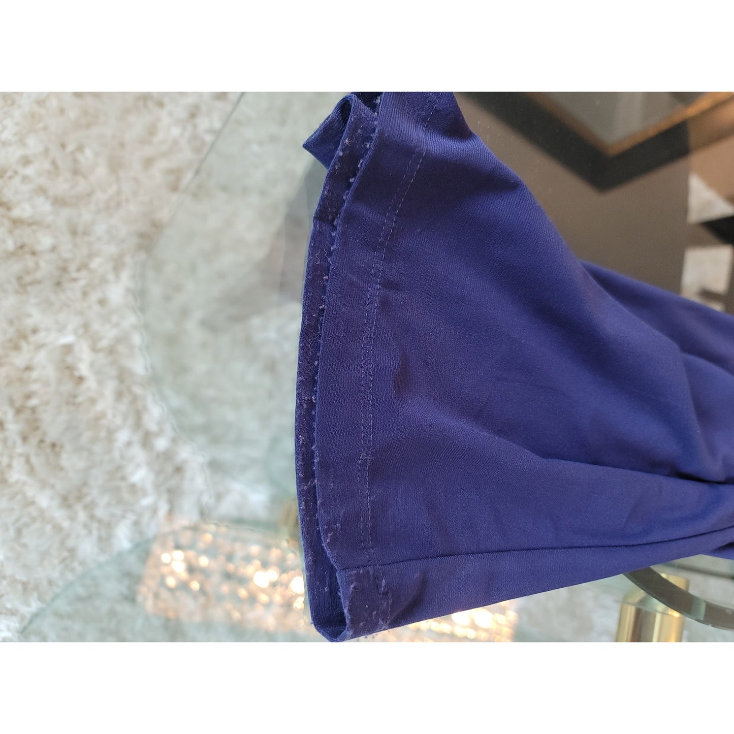 R and M Richards Jumpsuit Women Size 6 Blue One Shoulder Tie Waist Wide Leg