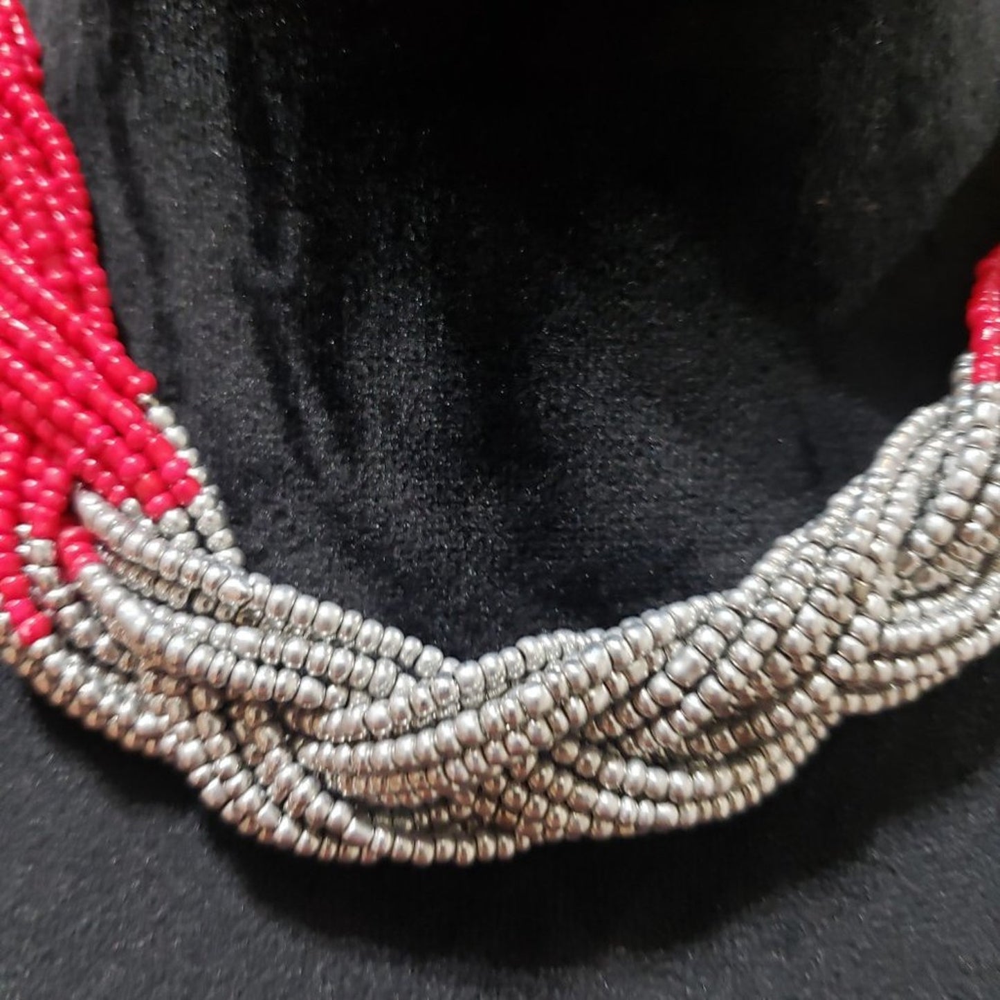 Womens Fashion Blingg Bohemian Braided Beaded Choker Necklace with Lobster Clasp