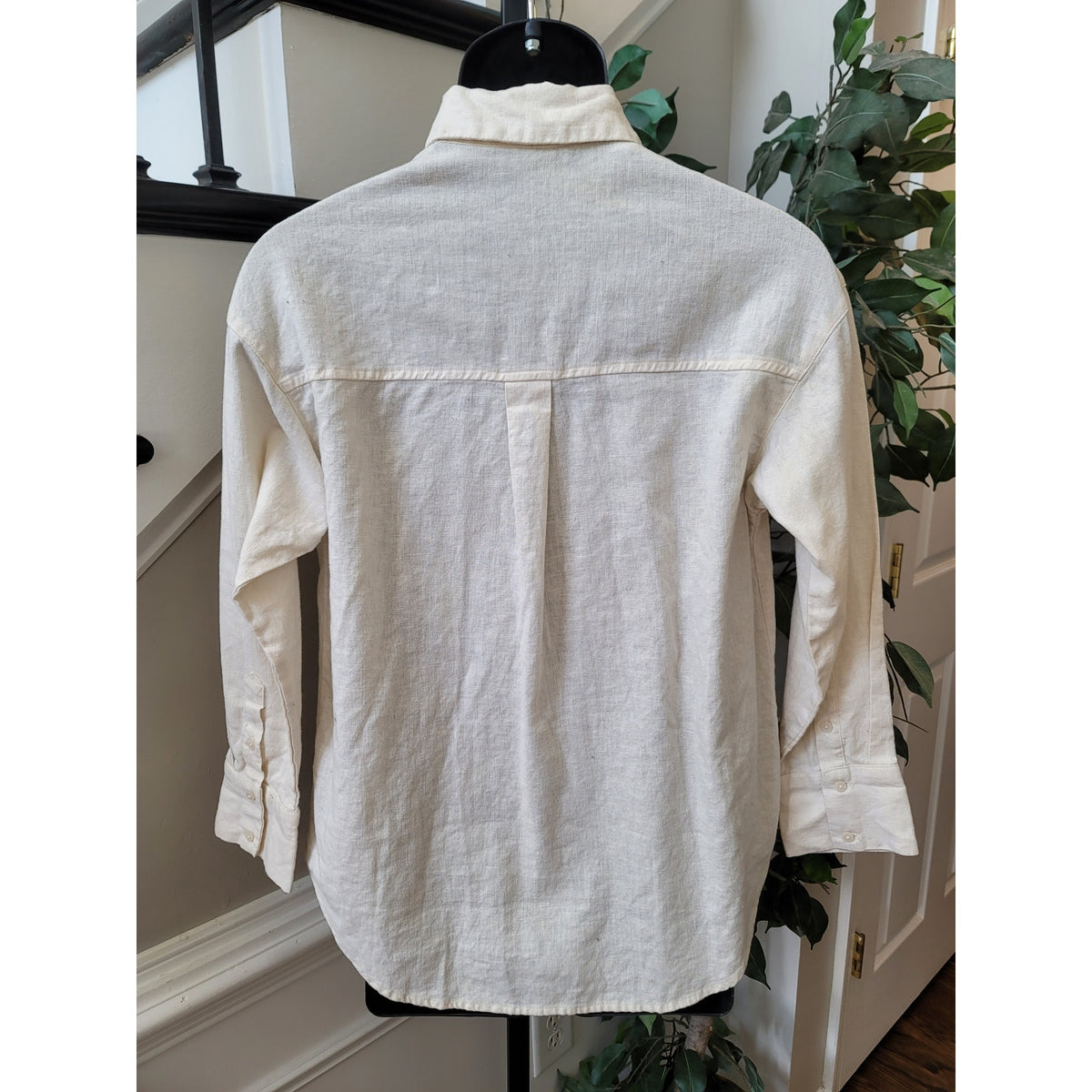 Abercrombie & Fitch Button-Up Shirt Men's Size S Beige Neutral One Front Pocket
