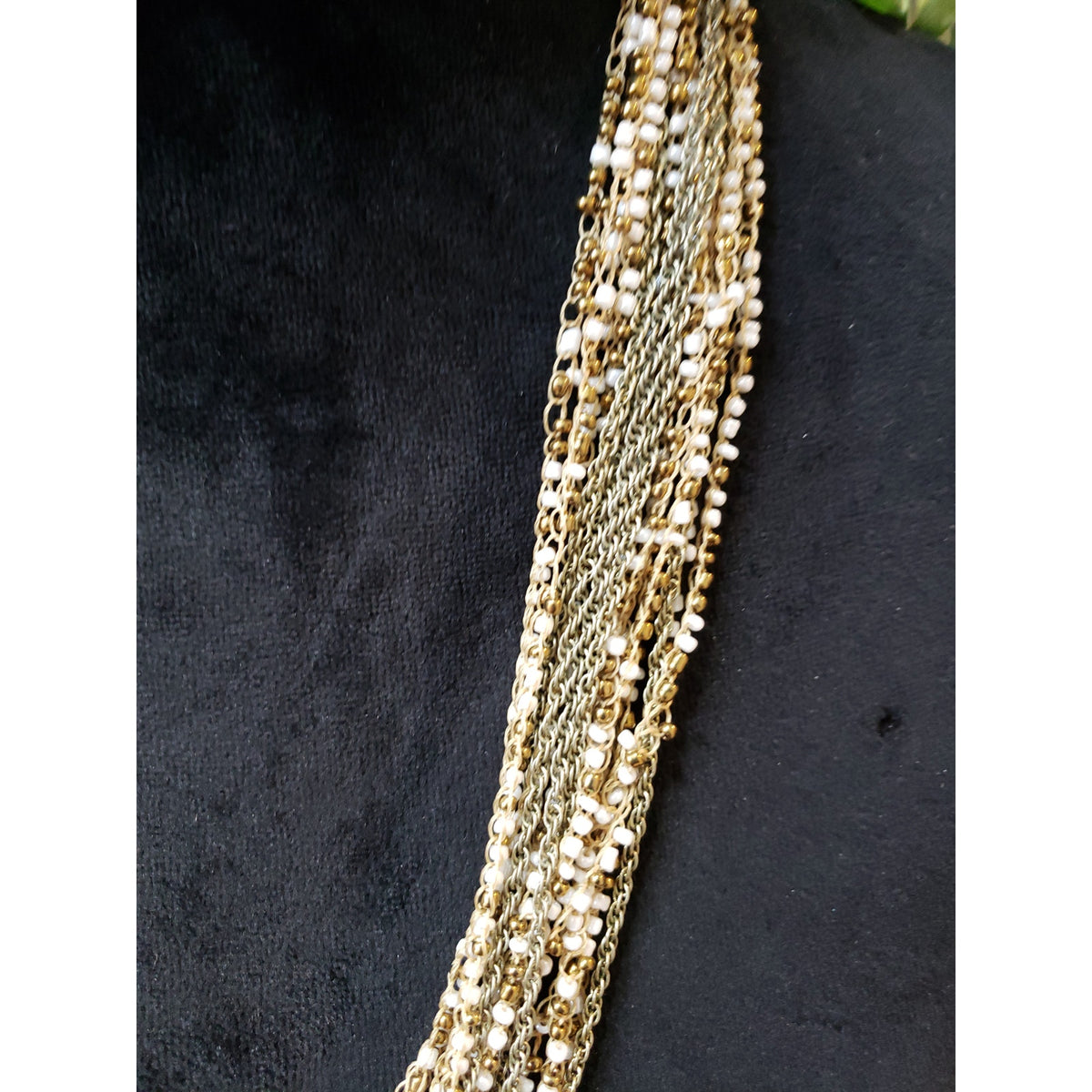 Women's Gold Multi-Strand Beaded Layered Necklace Boho Statement Jewelry