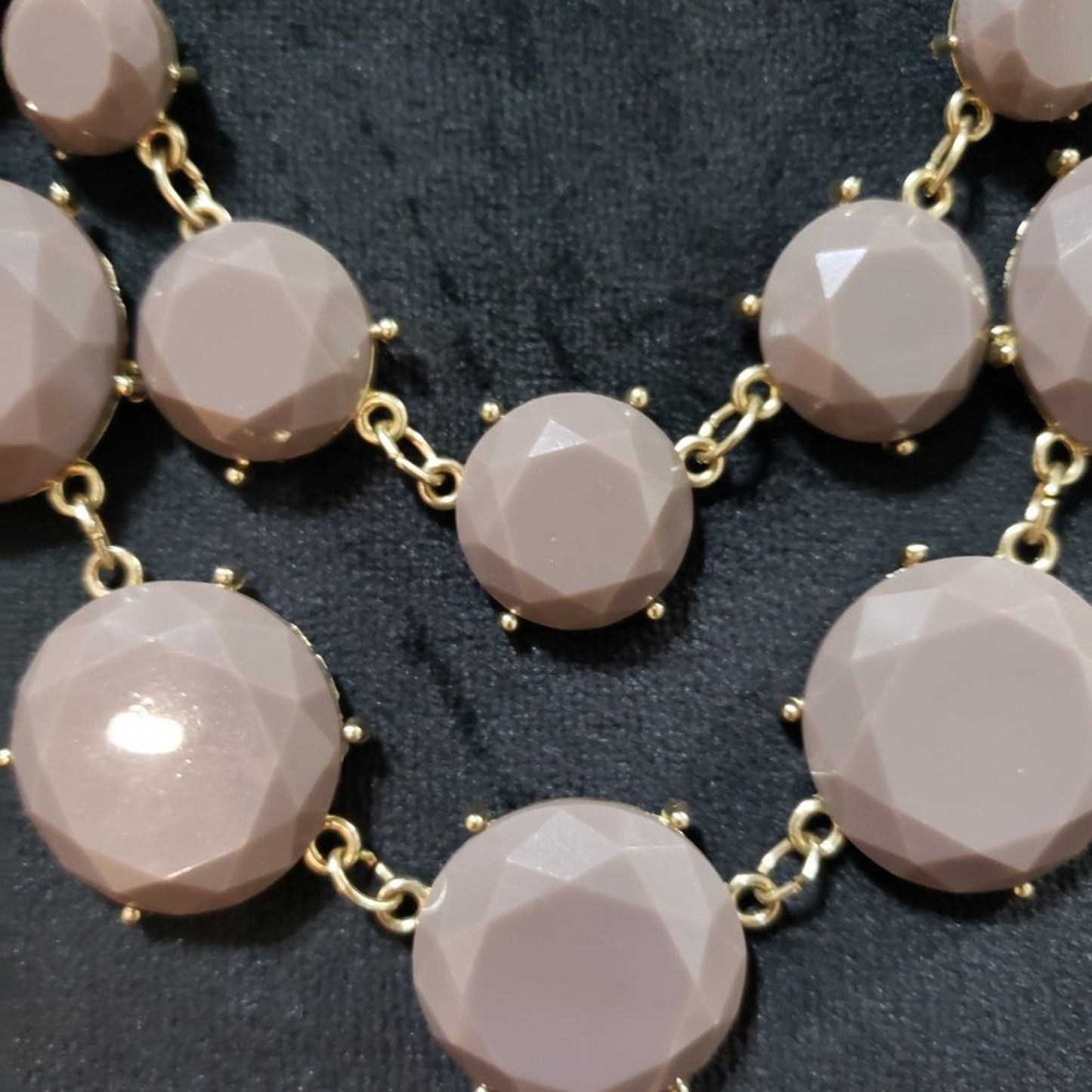 Womens Fashion Rhinestones Beaded Gold Tone Chain Statement Necklace w/ Lobster