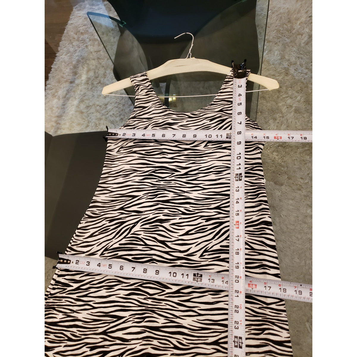 Women's Maxi Dress Small Black White Zebra Print Stretch Sleeveless Scoop Neck