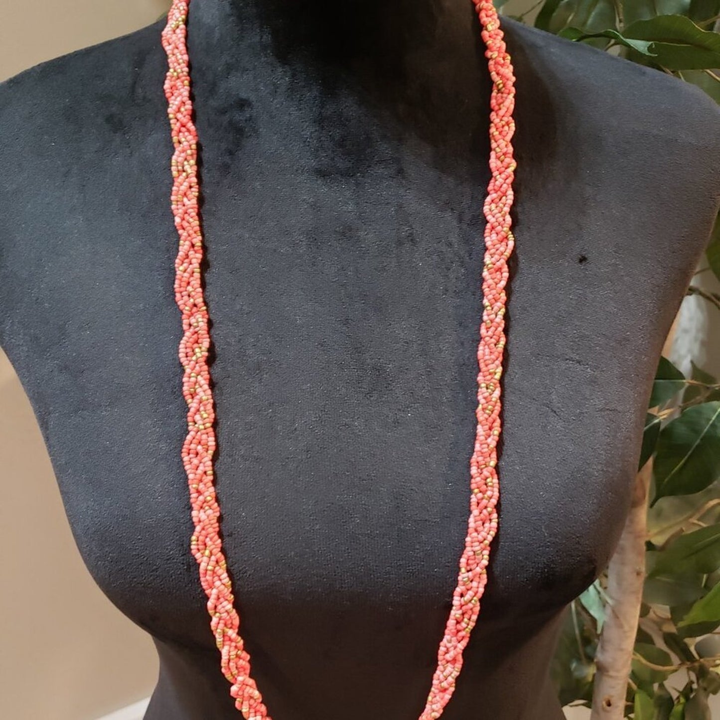 Womens Fashion Coral Multi Twisted Beaded Choker Necklace with Lobster Clasp