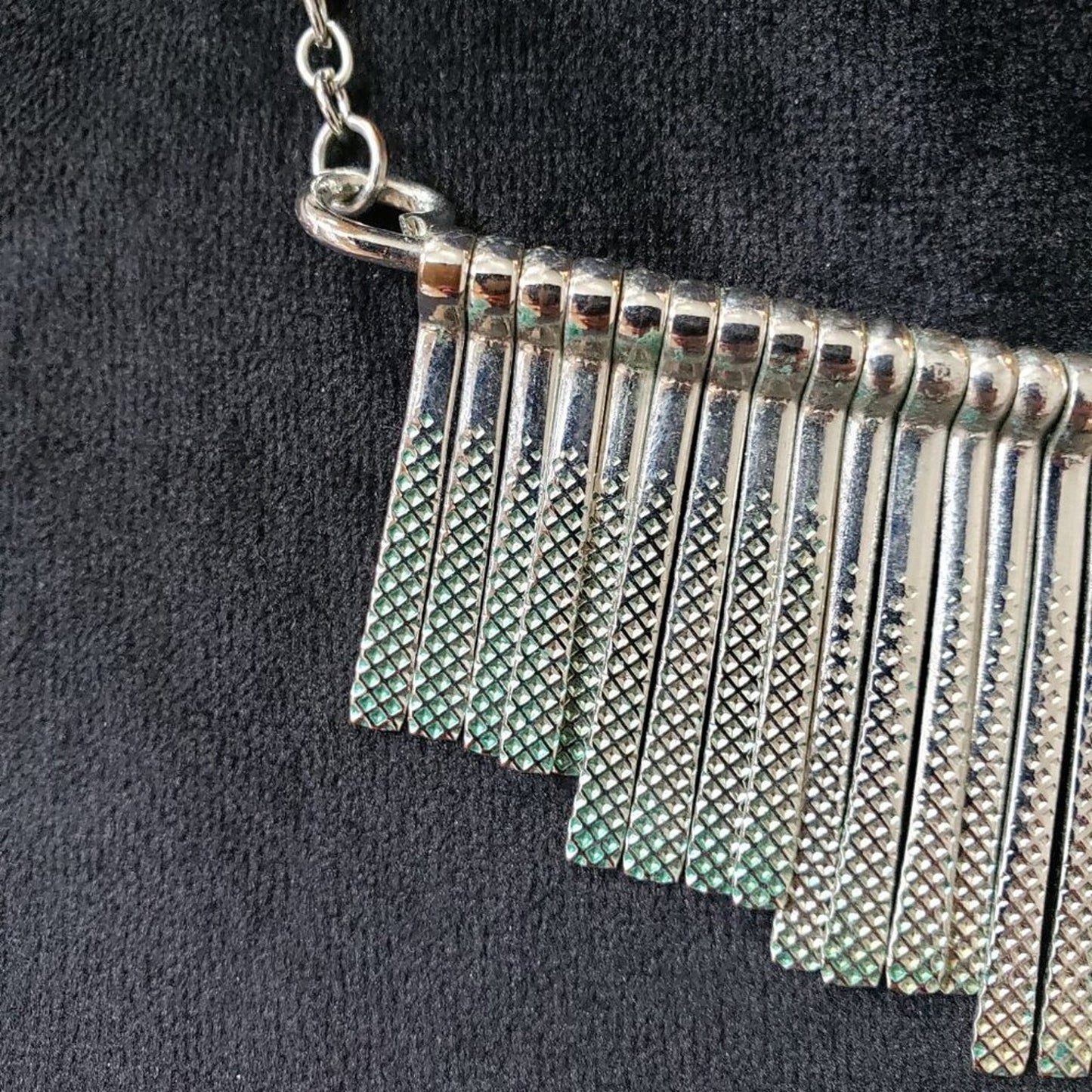 Womens Fashion Silver Link Chain Fringe Necklace Jewelry with Lobster Clasp