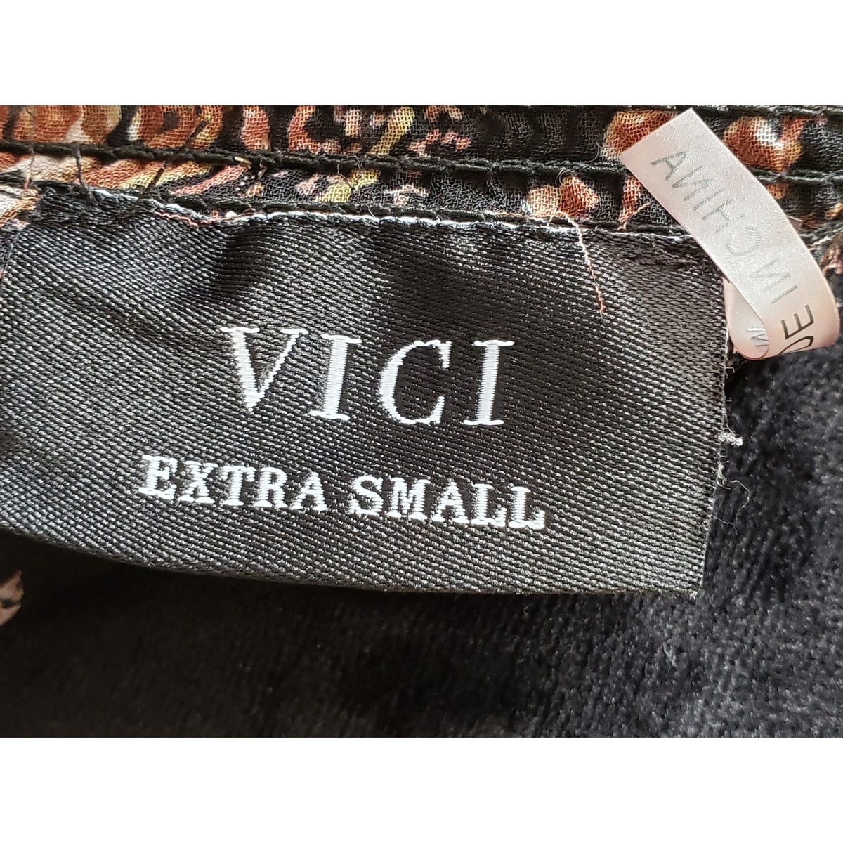 VICI Mini Dress Womens XS Multi Floral Polyester Lined Smocked Waist Mock Neck