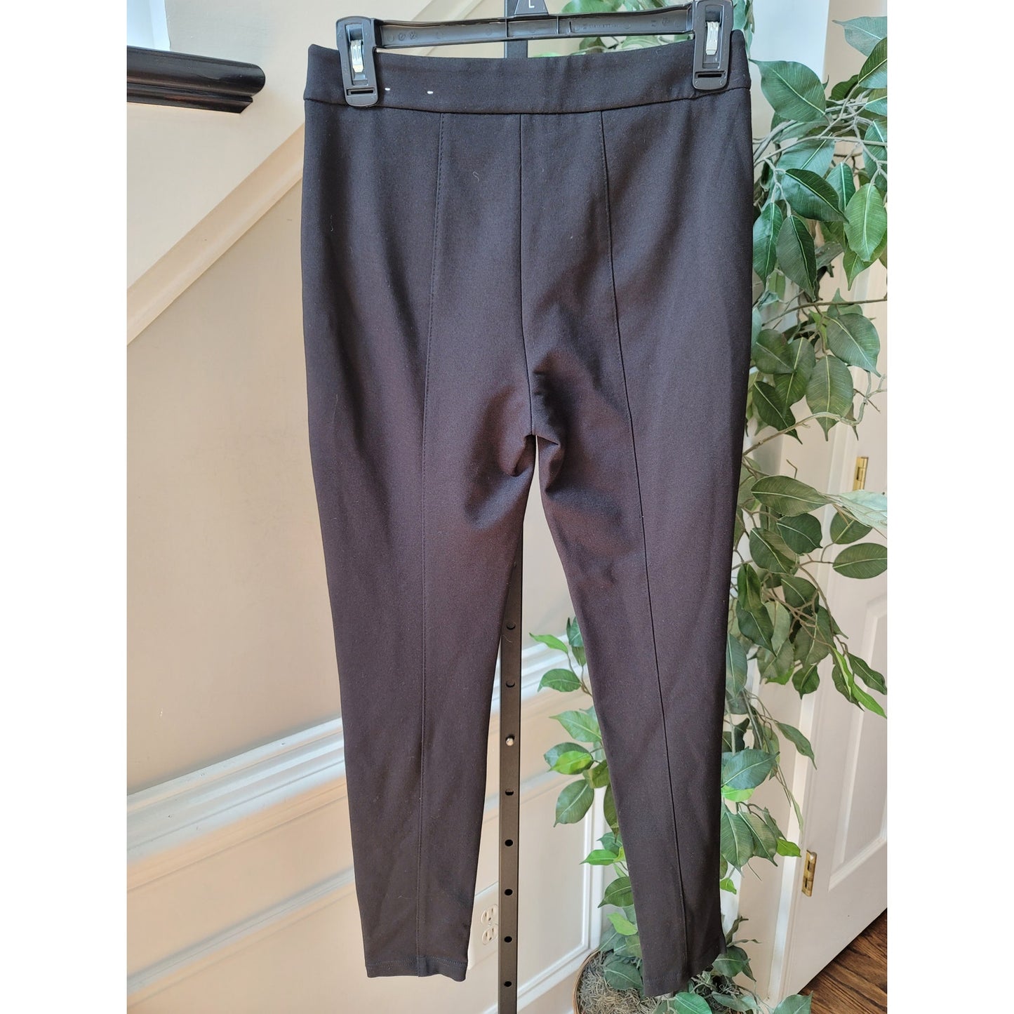 White House Black Market Skinny Pants Women's 0 Black Jacquard Stretch Slim Fit