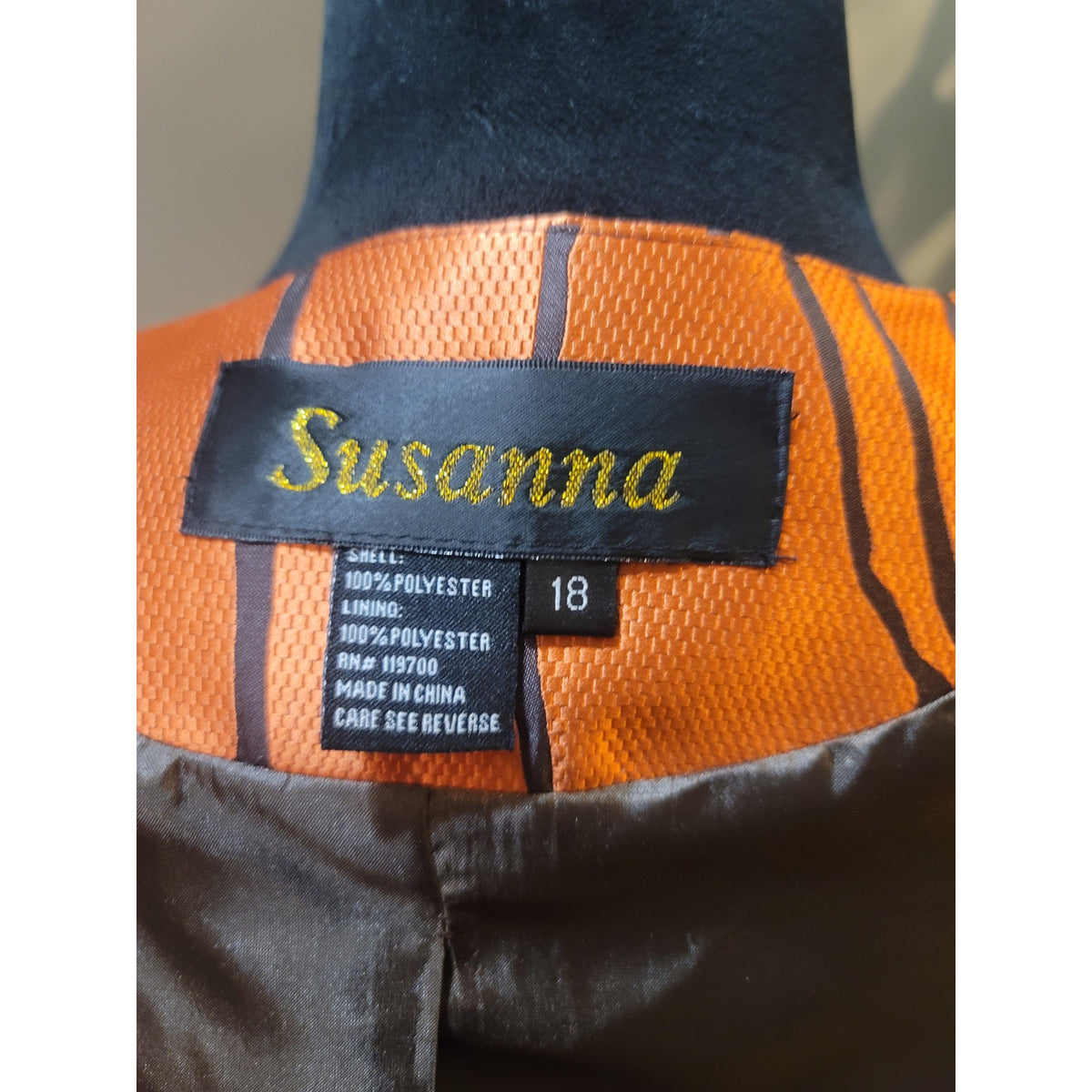 Susanna Statement Jacket Women SZ 18 Multicolor Geometric Rhinestone Fully Lined