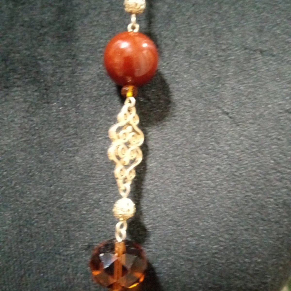Womens Fashion Elegant Chunky Rhinestone Charm Beaded Long Necklace