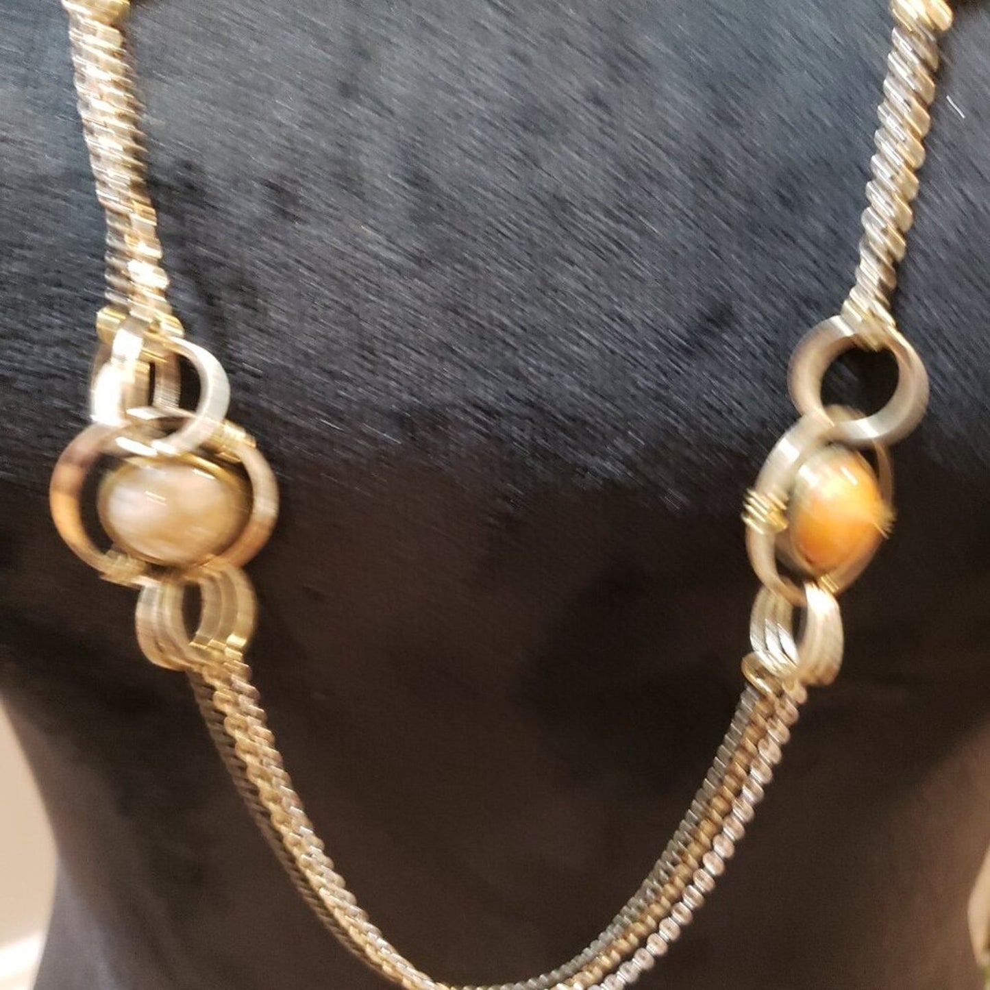 Loft Womens Gold Chain Multi Faceted Crystal Beads Necklace with Lobster Clasp