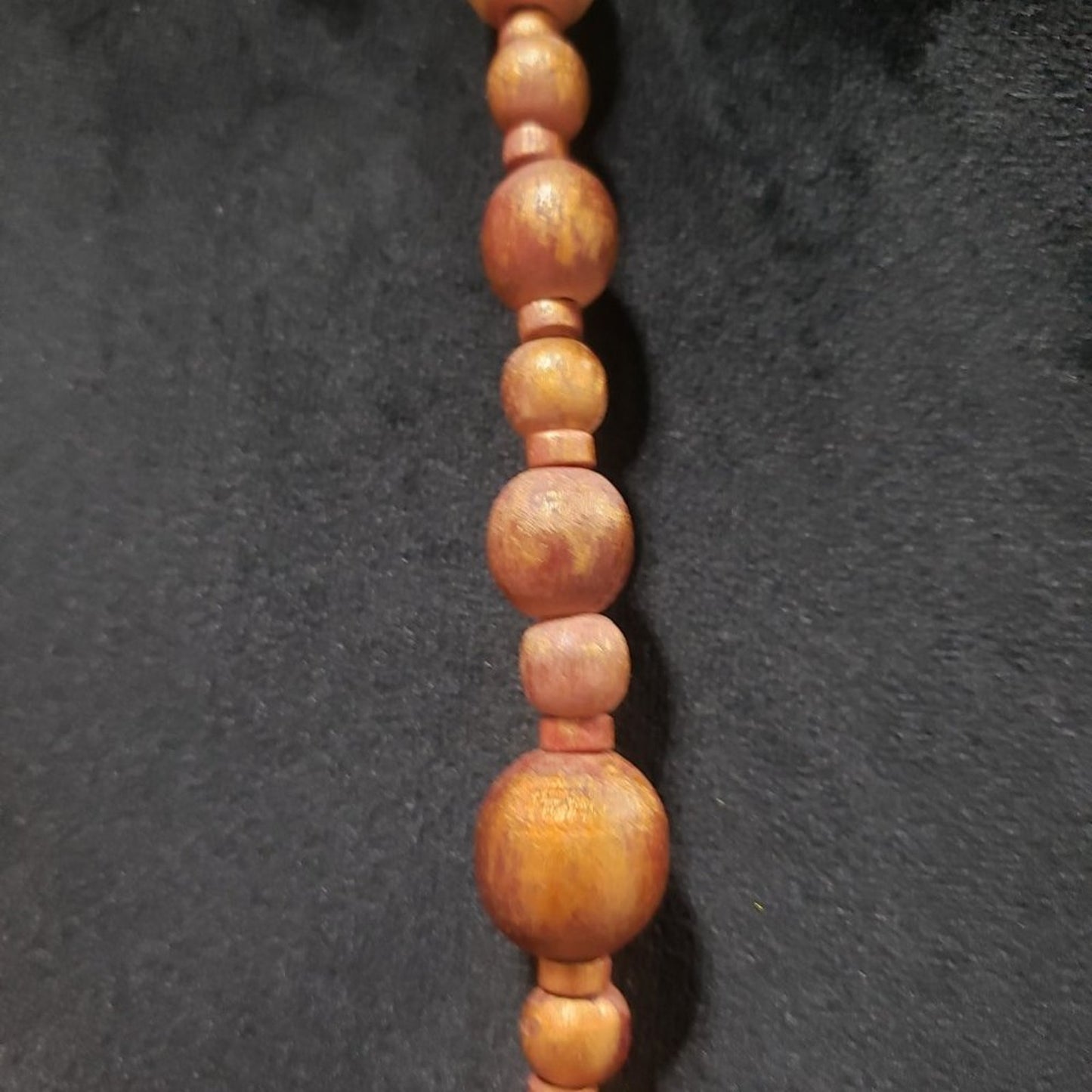 Womens Boho Ethnic Style Brown Color Chunky Wooden Beaded Long Necklace