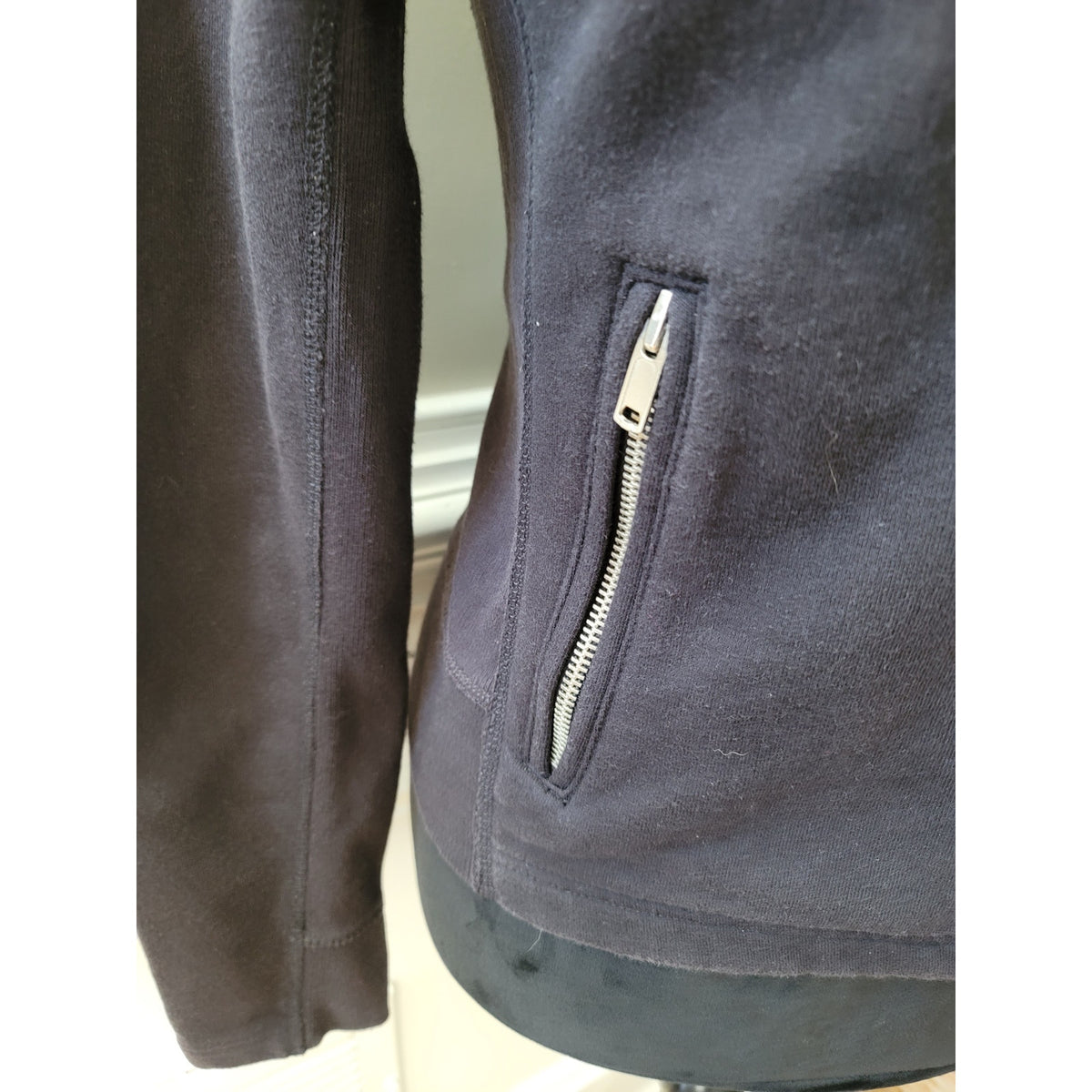 Gap Moto Jacket Women's Small Black Asymmetrical Full Zip Flatlock Stitching