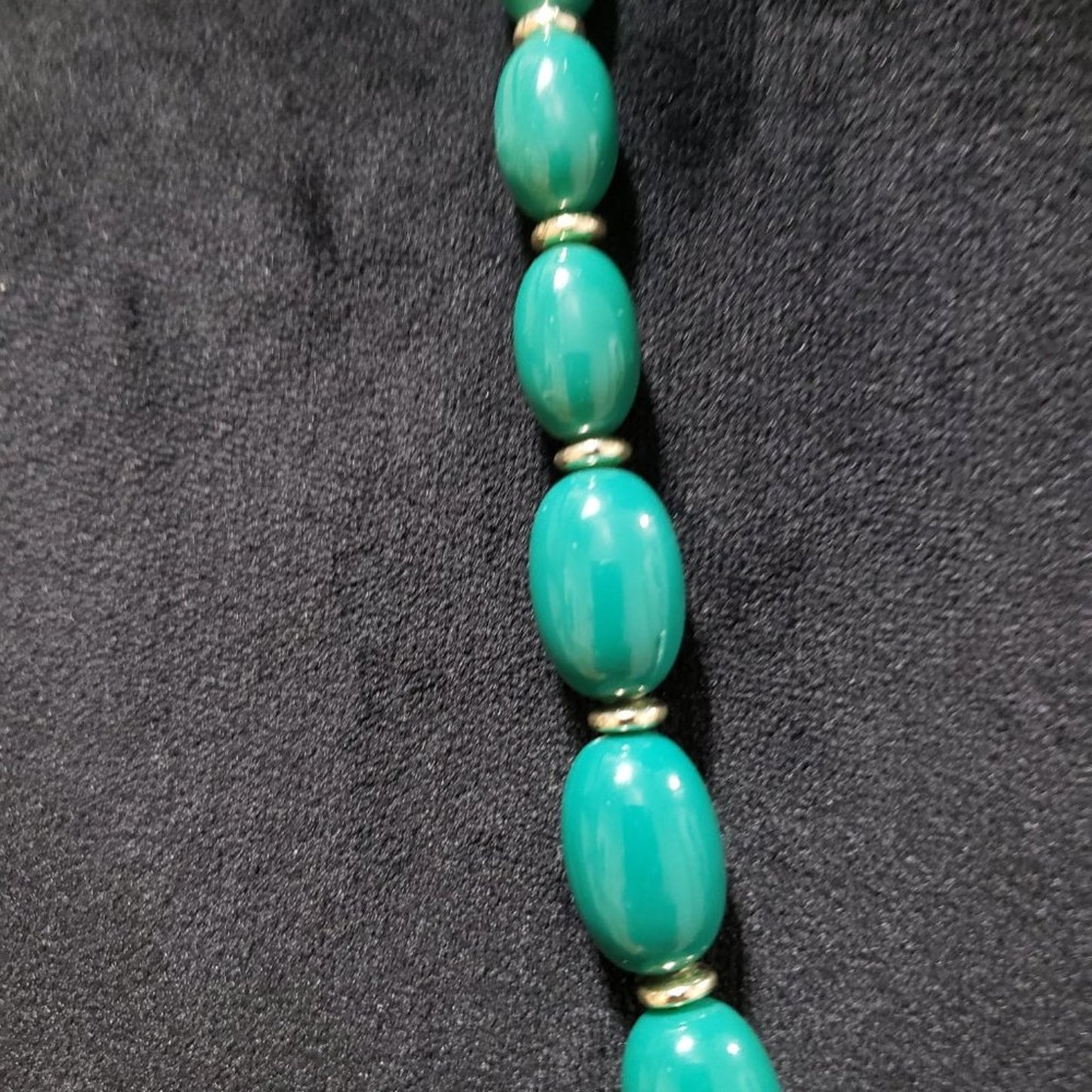 Womens Fashion Chunky Green Rhinestones Beaded Collar Necklace with Round Clasp