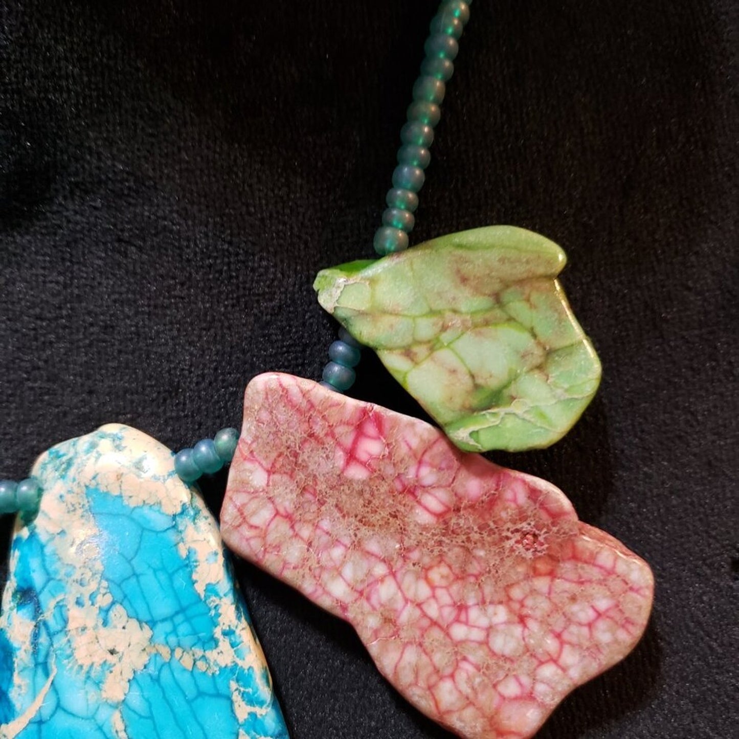 Made with Love Magnesite Turquoise Freeform Magnesite Slabs Beads Necklace
