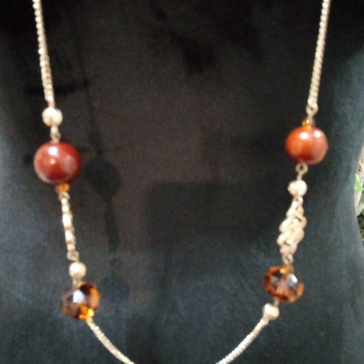 Womens Fashion Elegant Chunky Rhinestone Charm Beaded Long Necklace