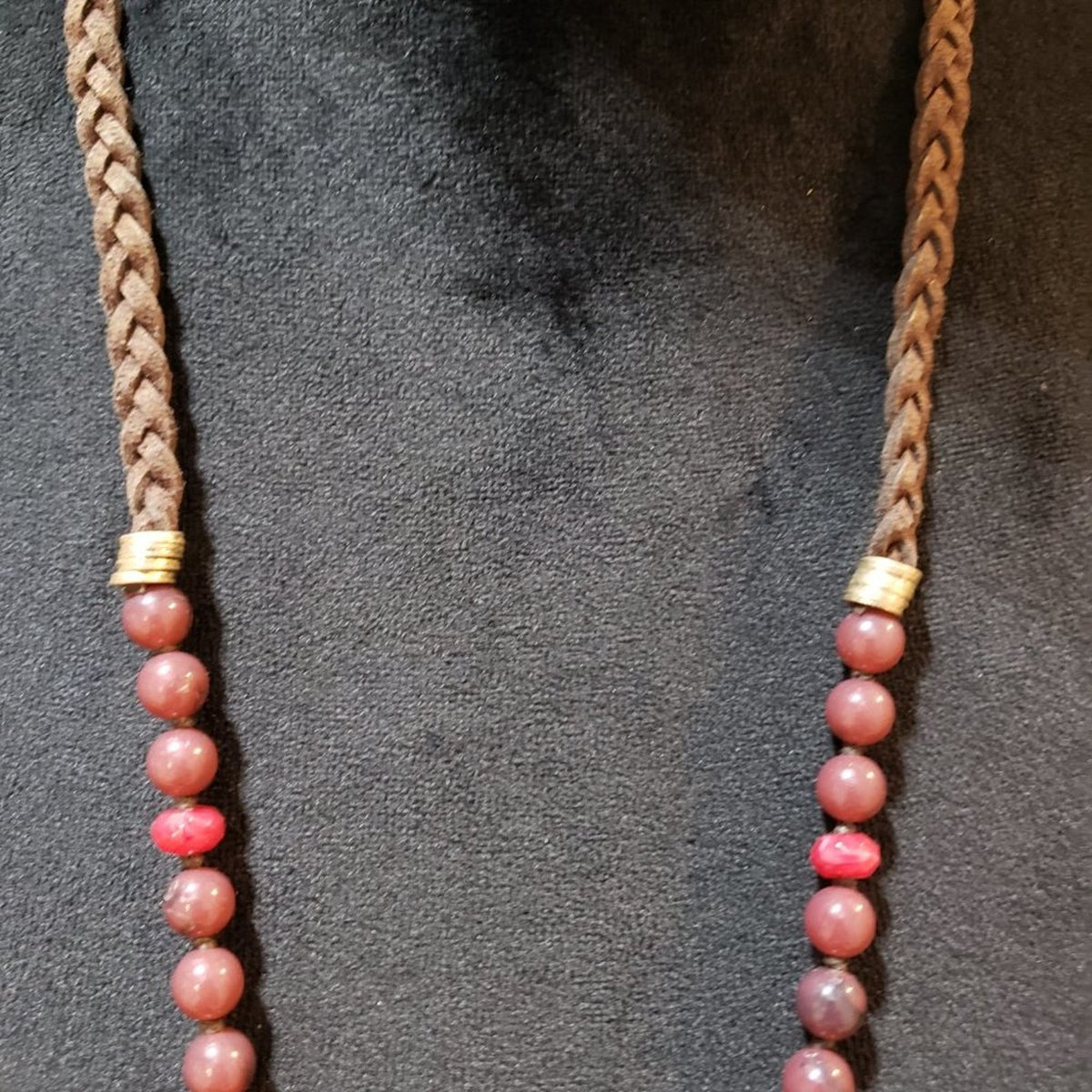 INC Women Fashion Red Natural Stone Round Beads Collar Necklace w/ Lobster Clasp