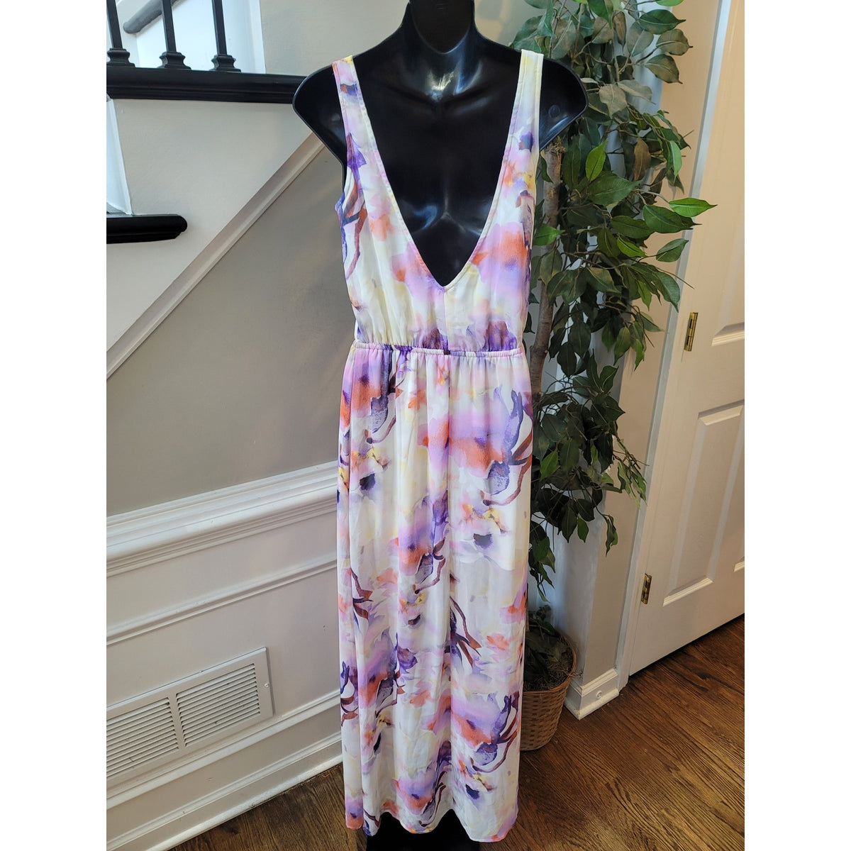 Show Me Your Mumu Kendall Maxi Dress Women's XS Multi Floral V-Neck Sleeveless