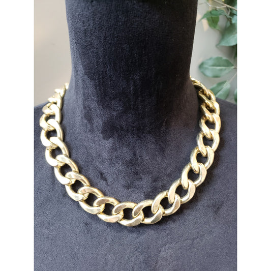 Women's Statement Necklace Chunky Gold Tone Chain Lobster Clasp Fashion Jewelry