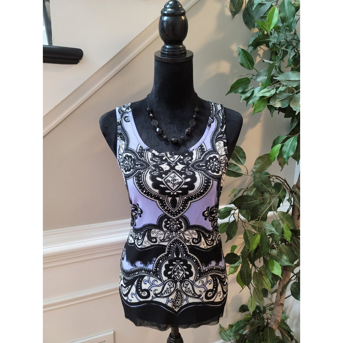 International Concepts Tank Top Women's Medium Multicolour Paisley Sleeveless