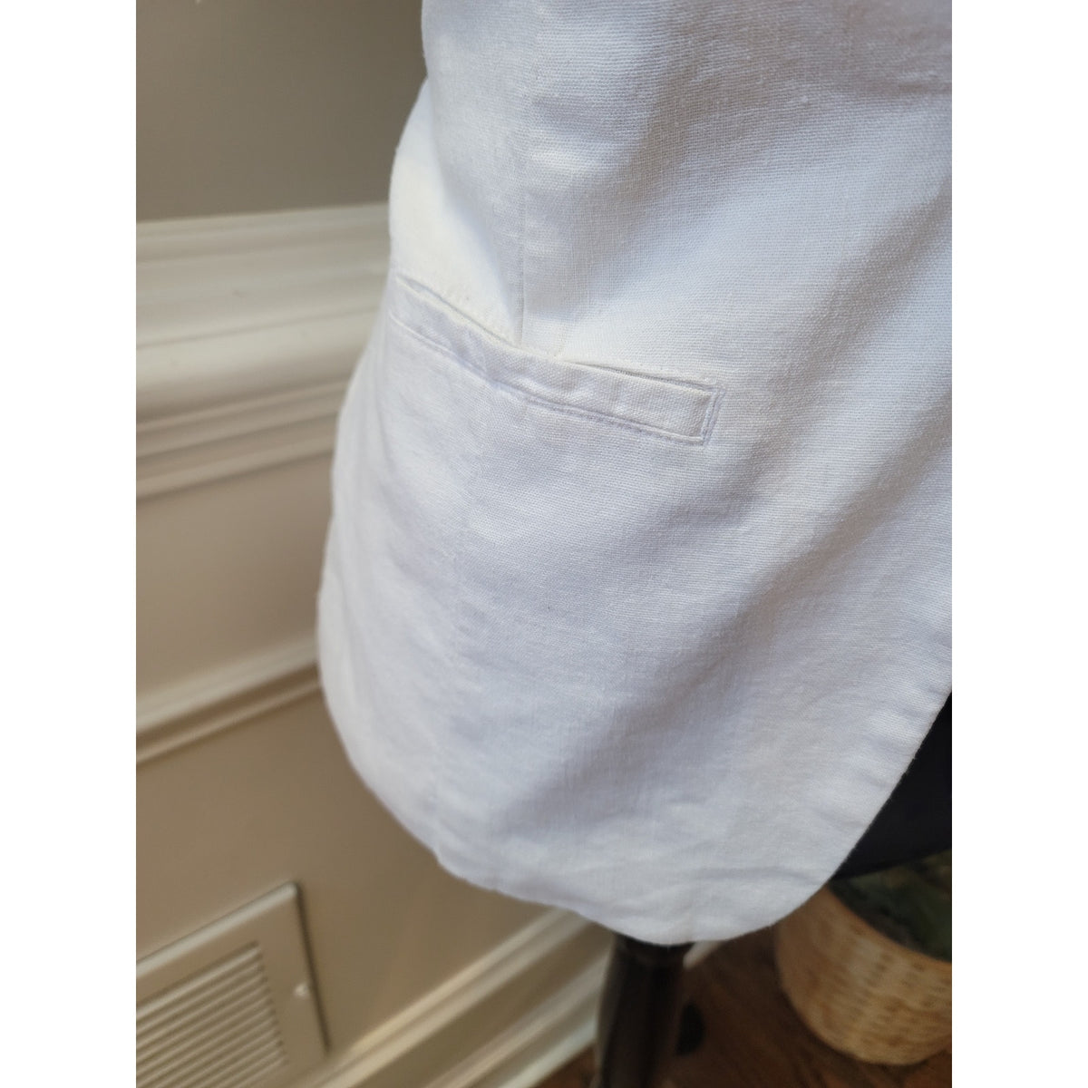 Old Navy Tailored Vest Women's Small White Single Button Front Welt Pockets