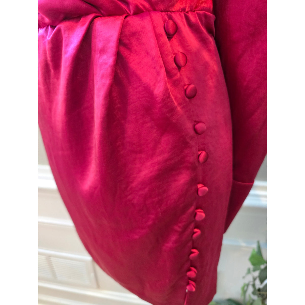 Endless Ross Mini Dress Women's Small Fuchsia Pink 100% Polyester Long Sleeves