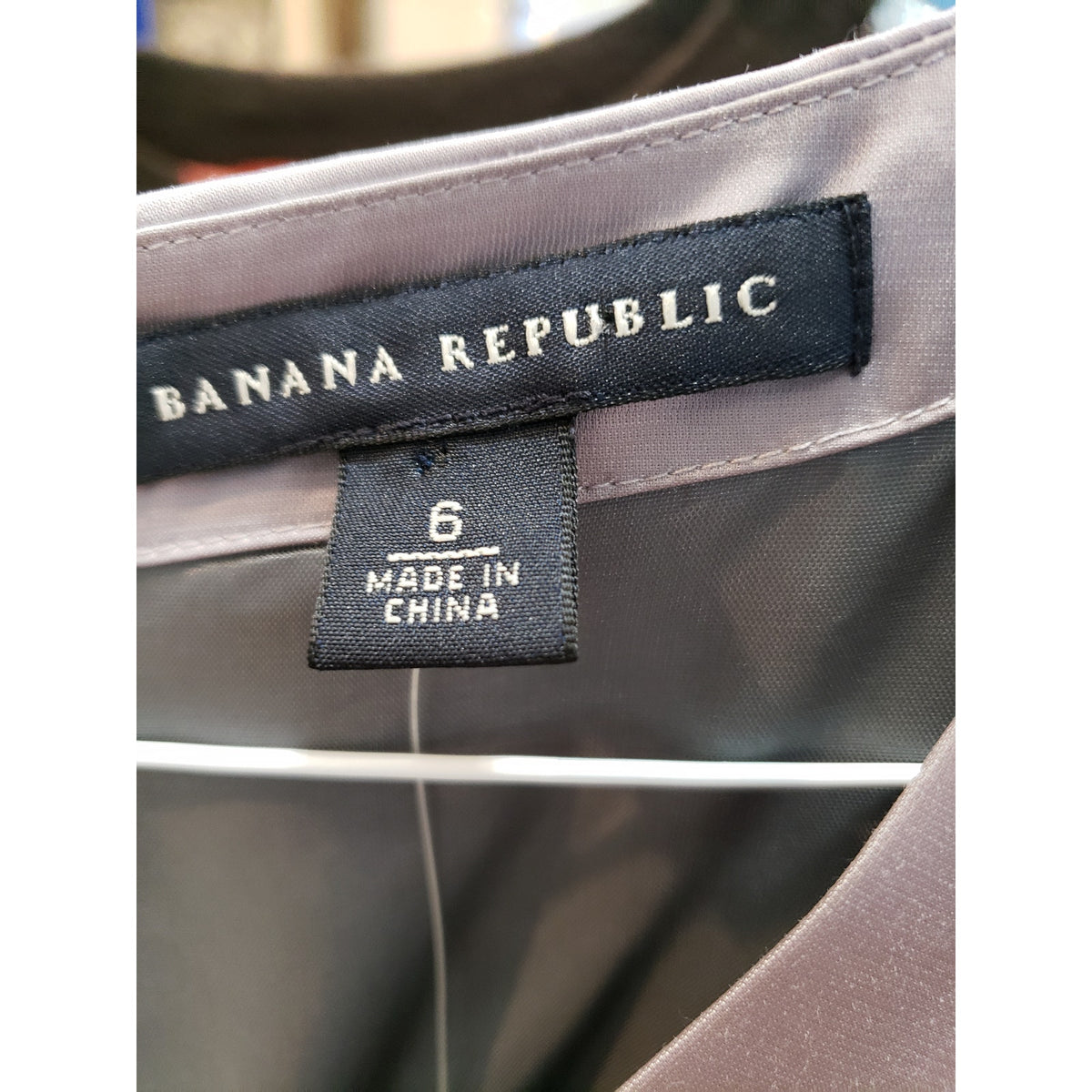 Banana Republic Sheath Dress Womens Size 6 Gray Pockets Sleeveless Back Zipper