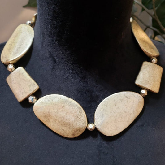 Women's Jewellery Goldplated Brass Link Collar Necklace with Lobster Clasp