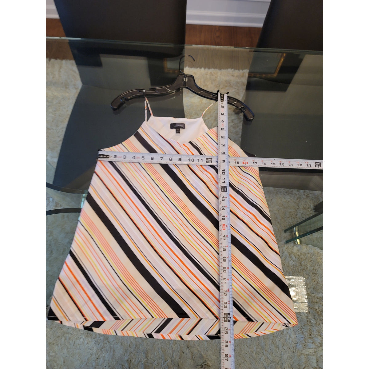 The Limited Tank Top Women's Medium Multicolor Striped V-Neck Spaghetti Straps
