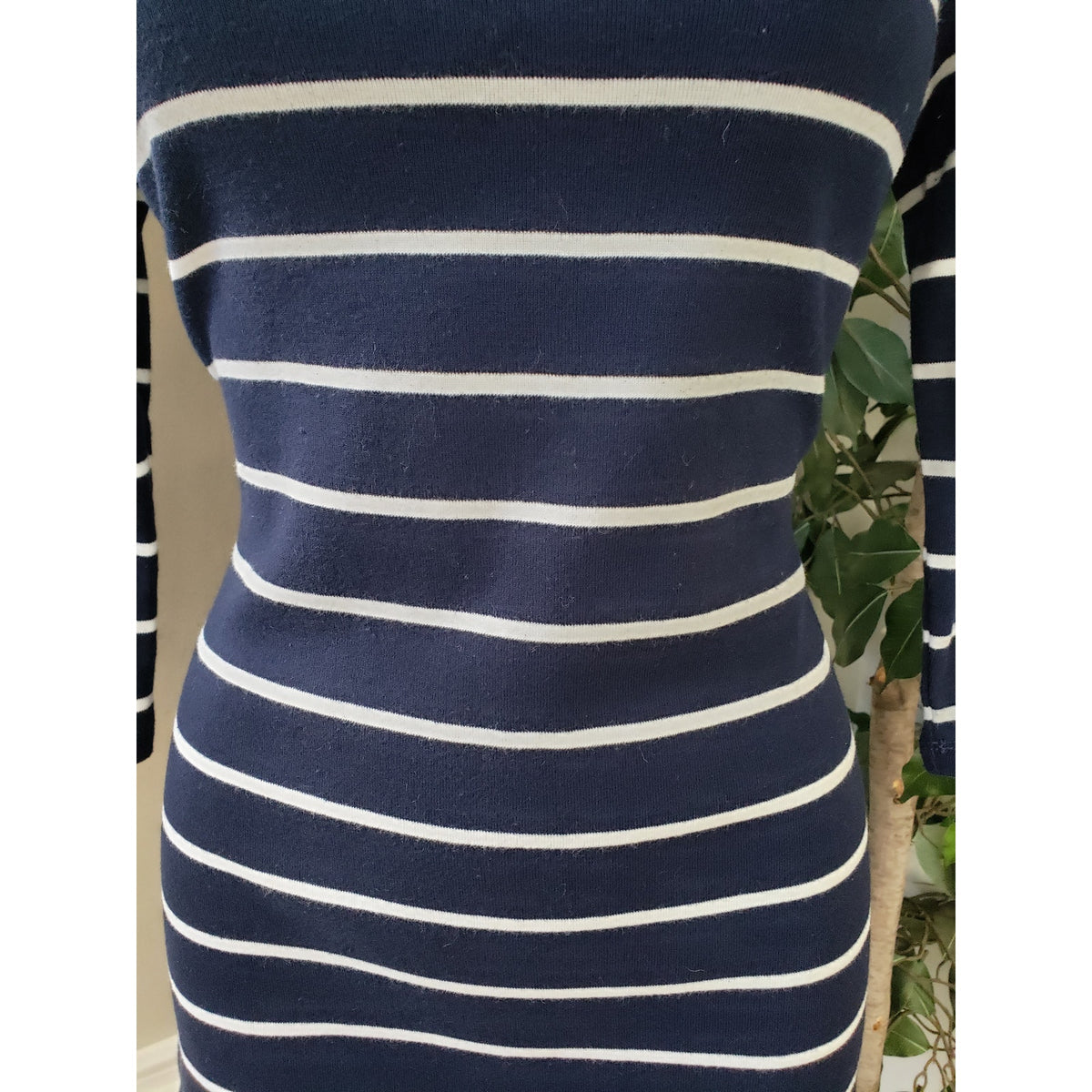 Lauren Ralph Lauren T-Shirt  Dress Womens Small Blue Striped Boat Neck