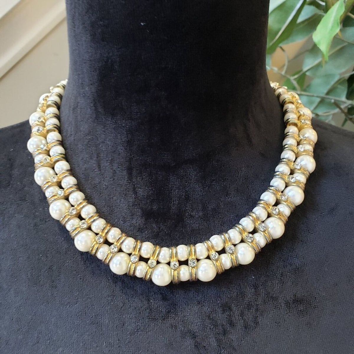 Womens Ivory Pearl Double Strand Beaded Necklace Jewelry with Hook & Eye ClaspWo
