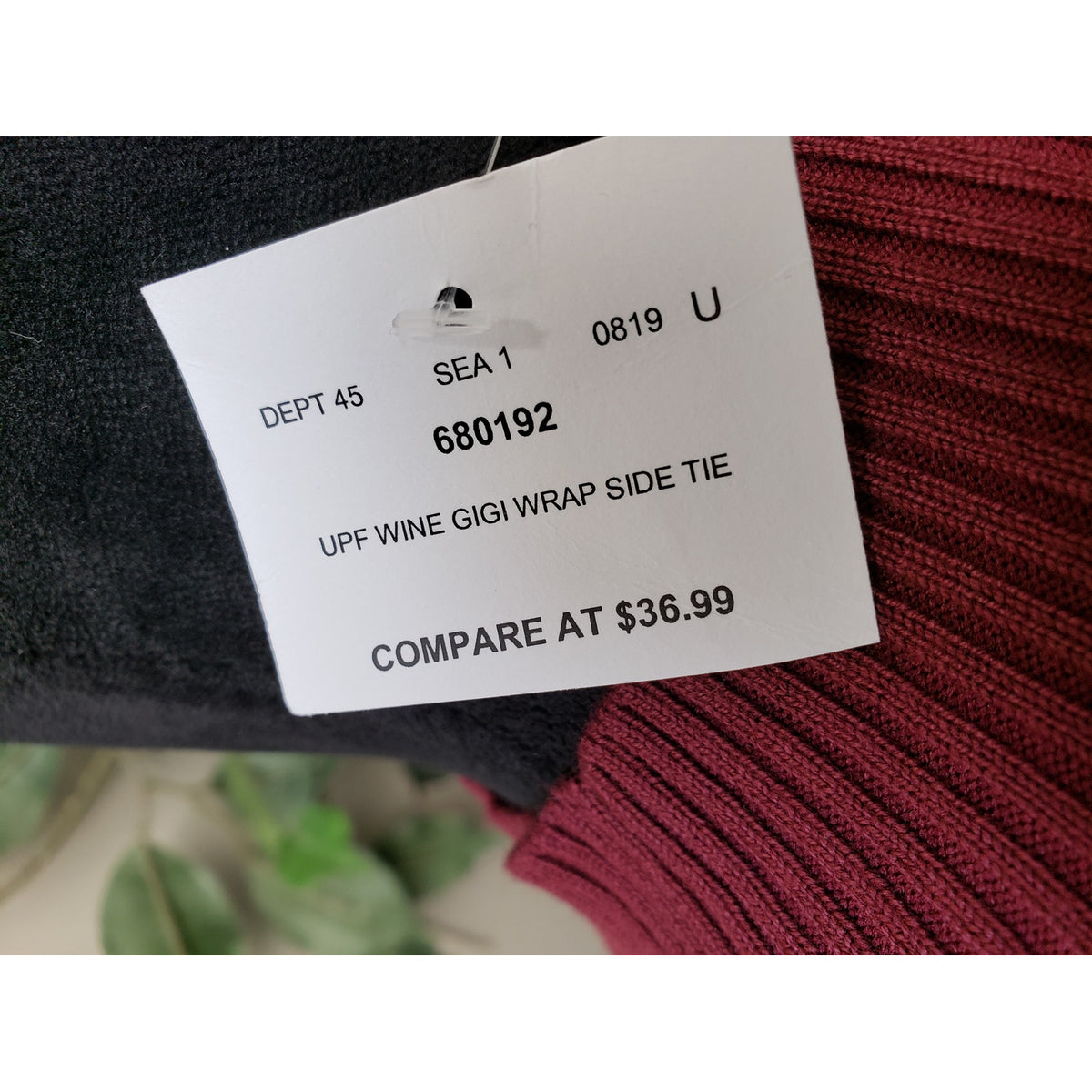 Questions Wrap Dress Women's Size 1X Burgundy Ribbed Cutout Mock Neck Tie Waist