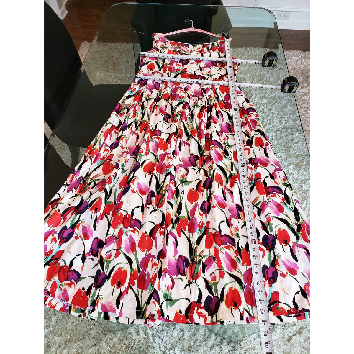 VS Valdenize Soares Long Maxi Dress Women's XL White Floral V-Neck Sleeveless