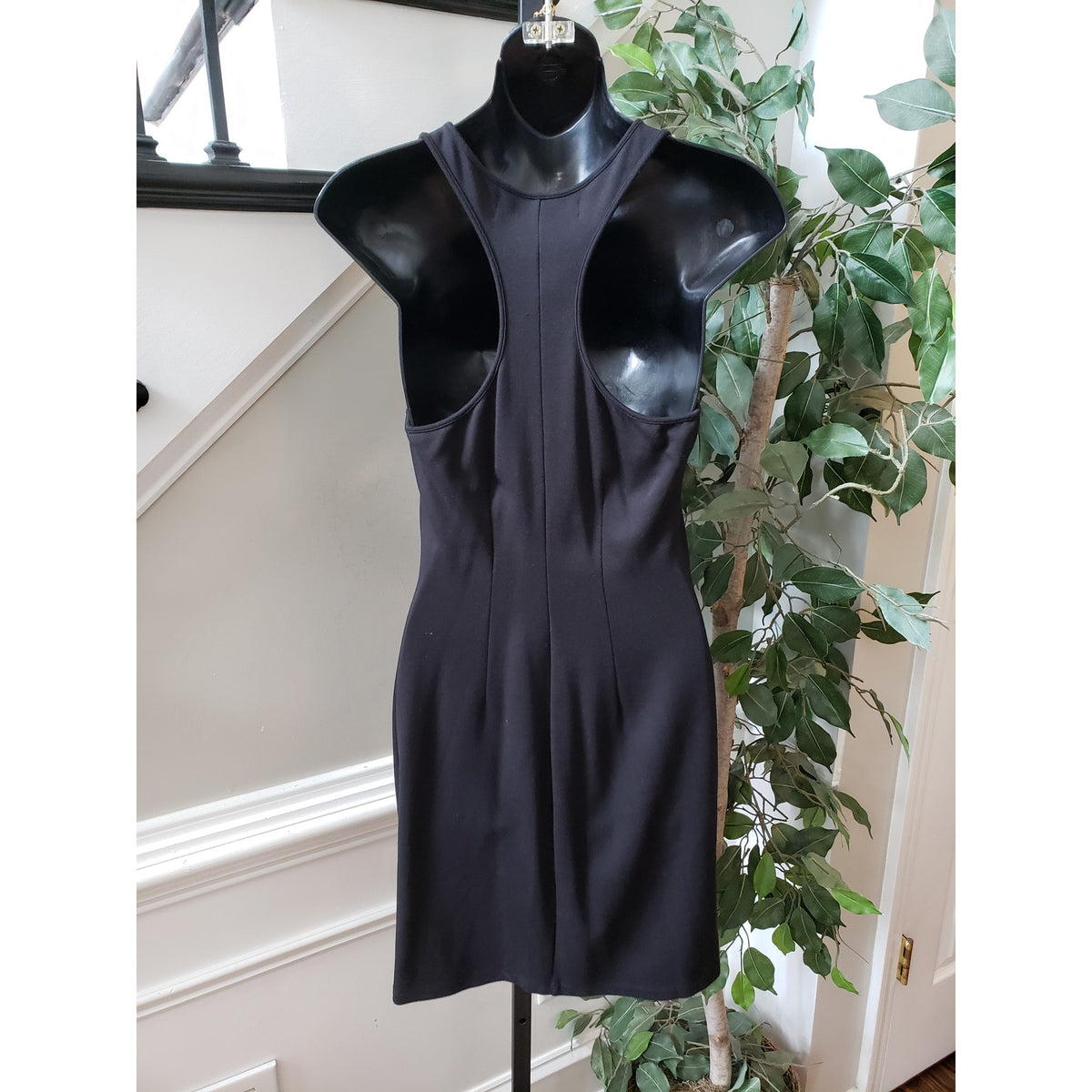 Graham & Spencer Sheath Dress Women's Medium Black & Peach Scoop Neck Racerback