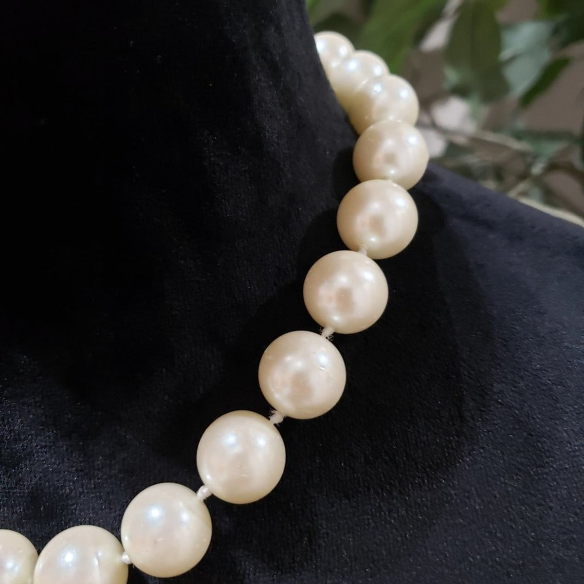 Womens Fashion Faux Pearl Beaded Statement Choker Necklace with Lobster Clasp