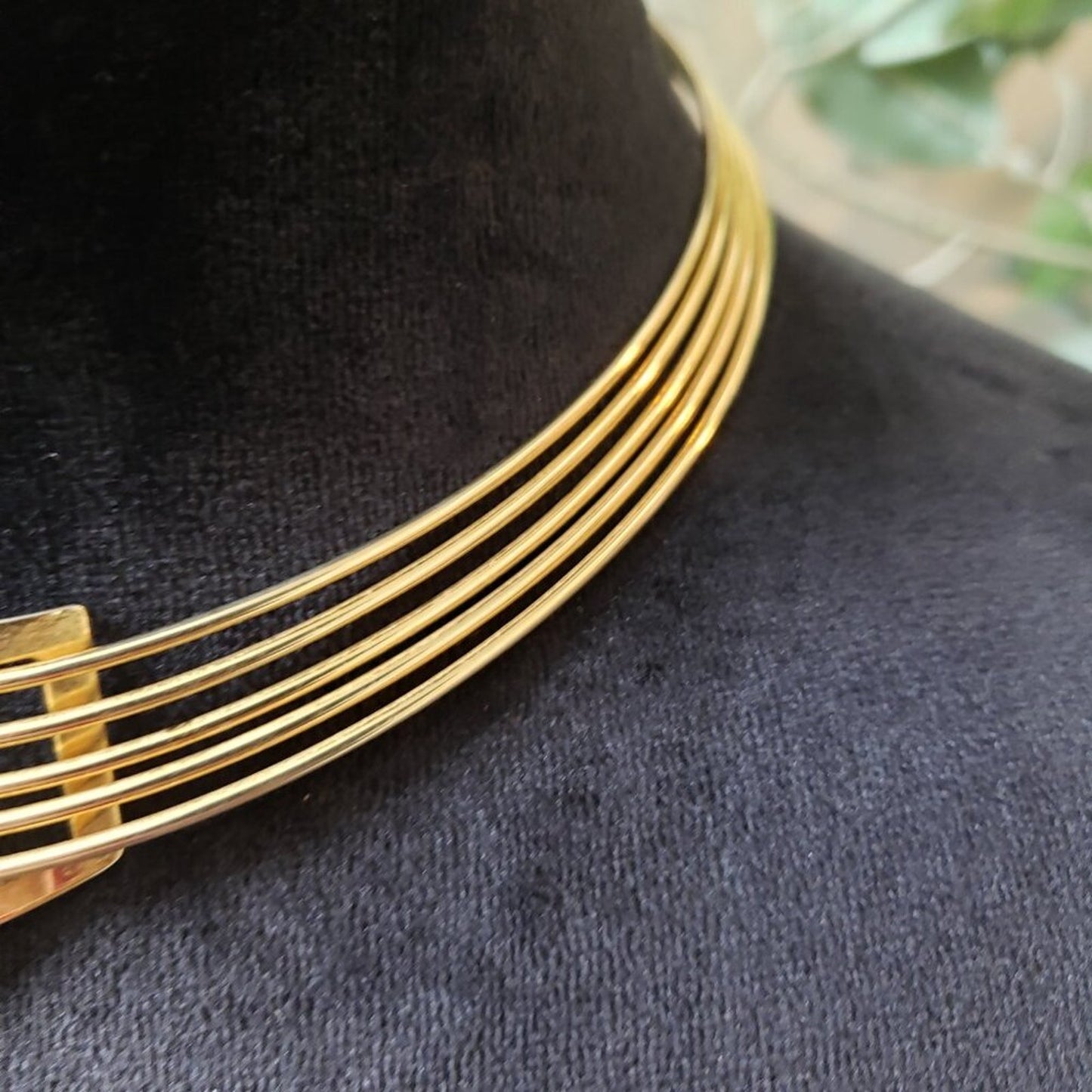 Womens Fashion Gold Tone Statement Tribal Choker Collar Necklace Jewelry